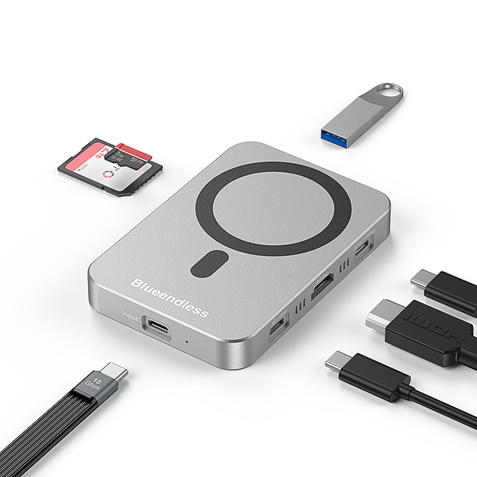 Multifunctional Magnetic Docking Station with M.2 NVMe SSD Enclosure