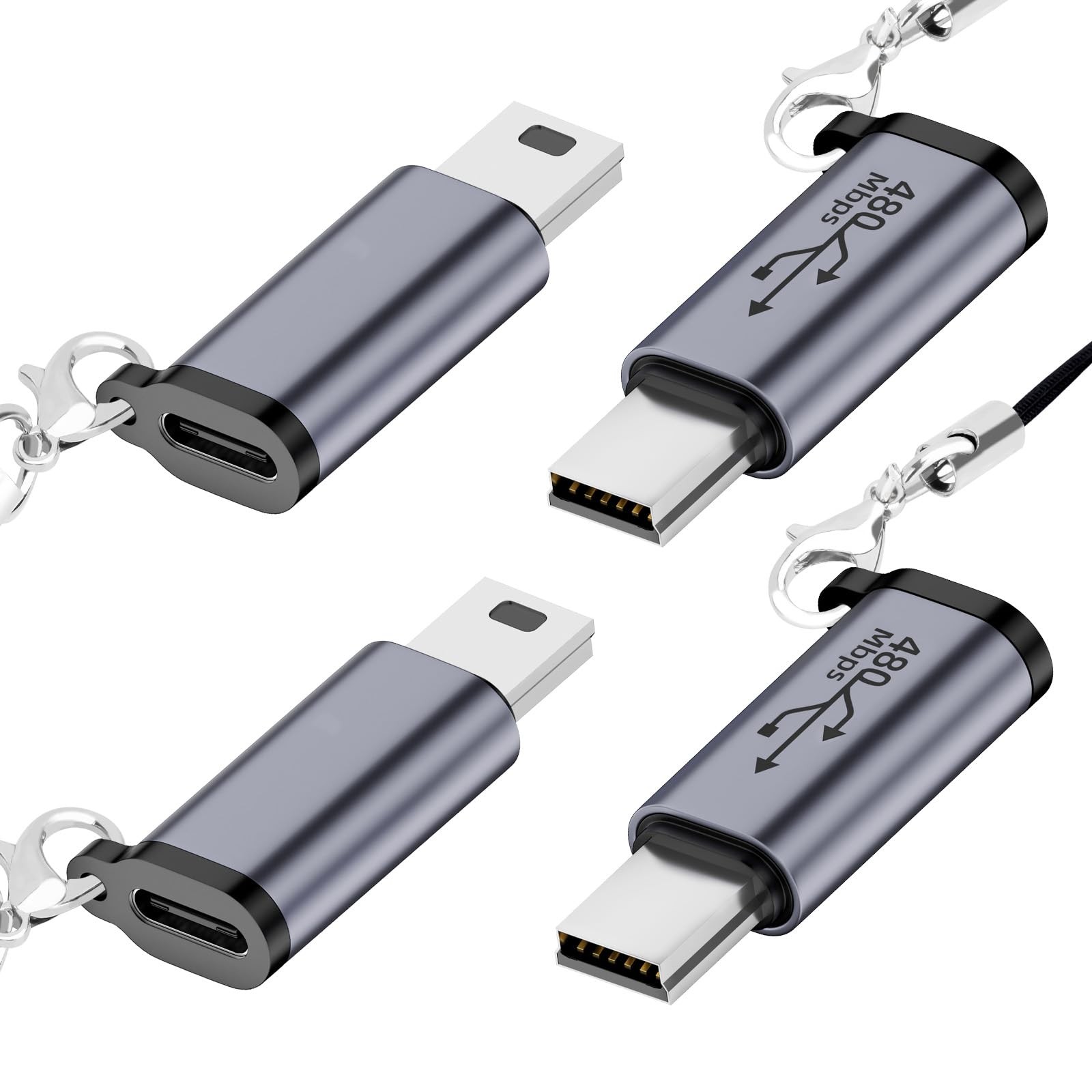 4 Pack USB C to Mini USB Adapter Female/Male Connector Digital Cameras
