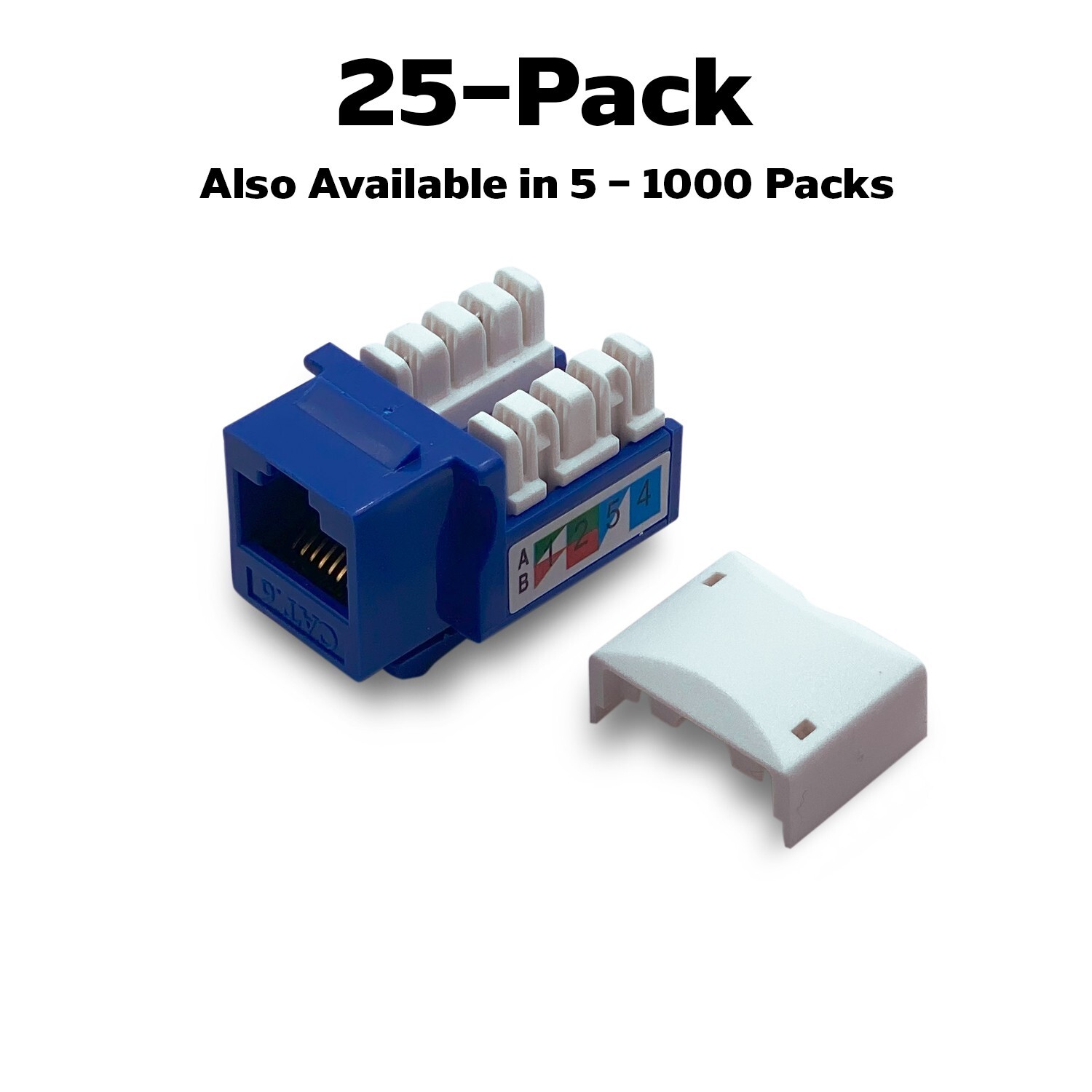 25 x Pcs CAT6 Keystone Jack Blue Ethernet 110 Punch Down 8P8P RJ45