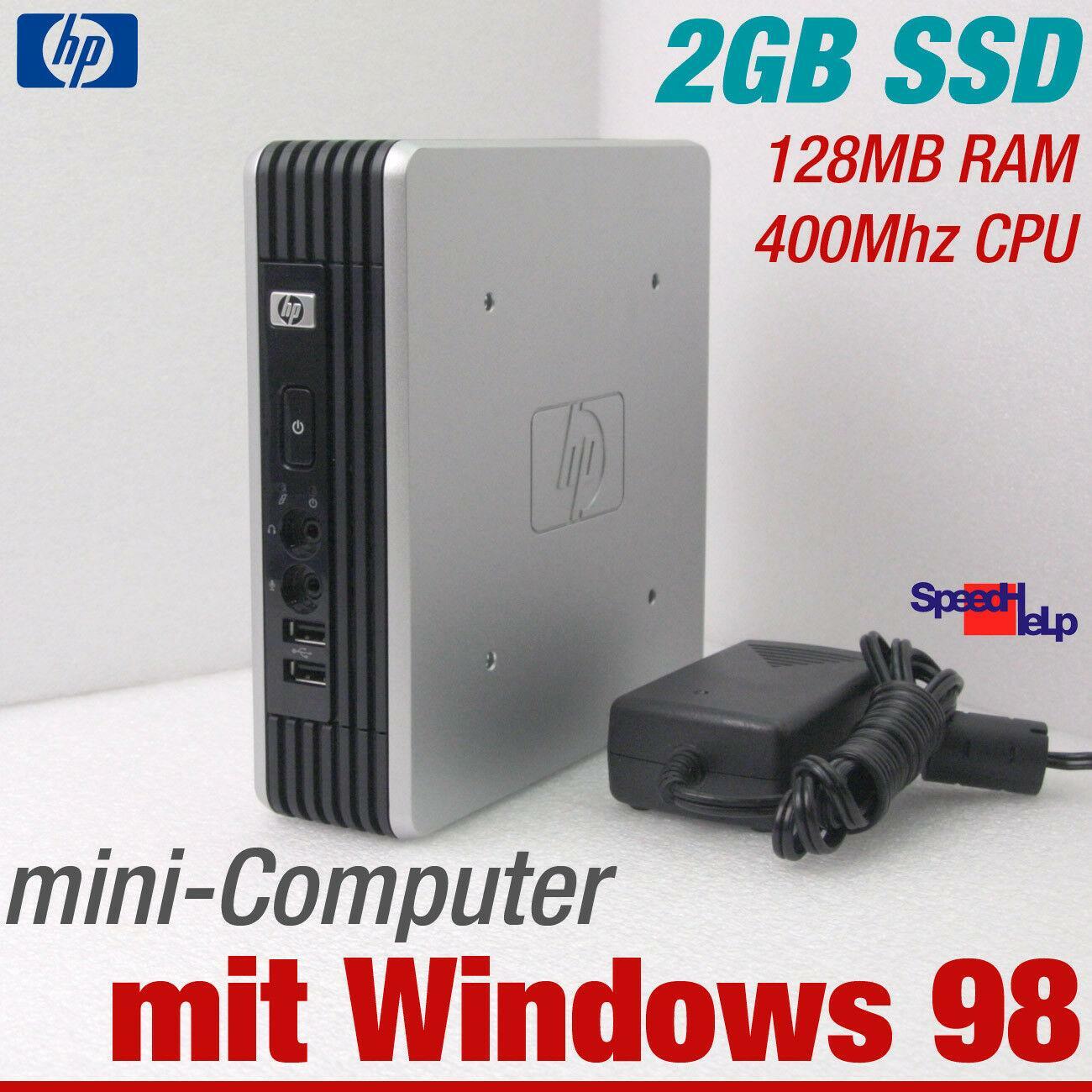 HP Mini-Computer PC For Windows 98 Old DOS Games 400MHZ 2GB SSD RS-232 Parallel