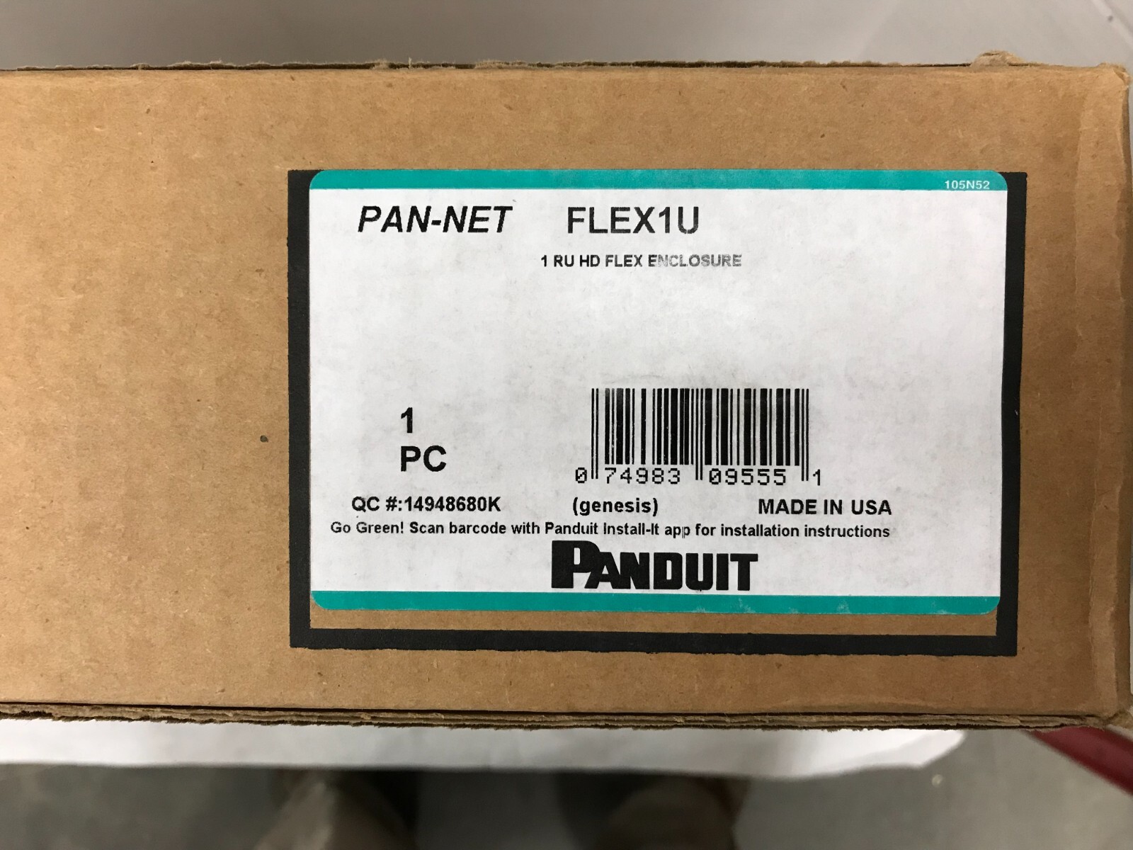 PANDUIT FLEX1U HD Flex Fiber Enclosure, 1RU, Black