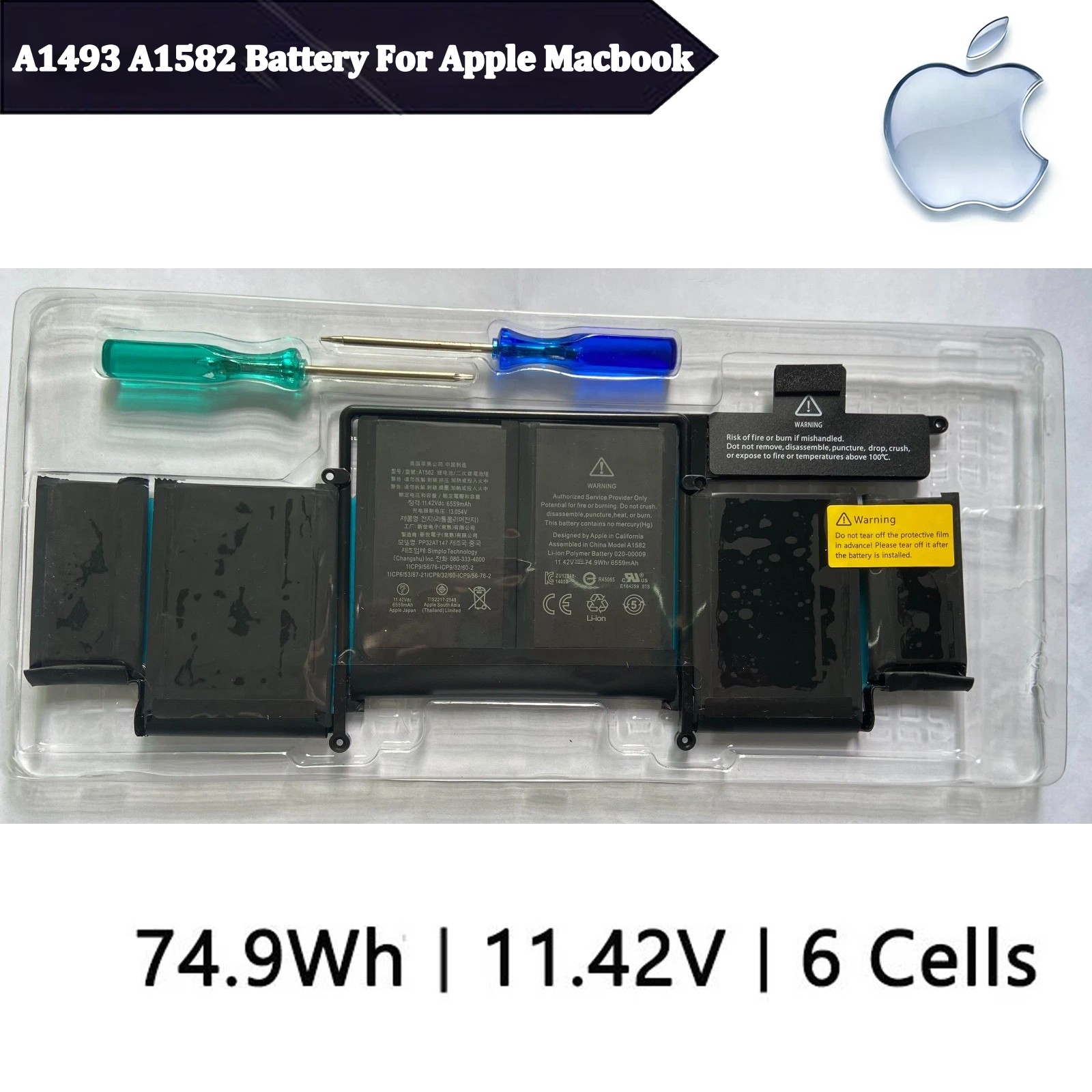 OEM Genuine A1493 A1582 Battery Macbook Pro 13" Retina A1502 Late 2013 Mid 2014