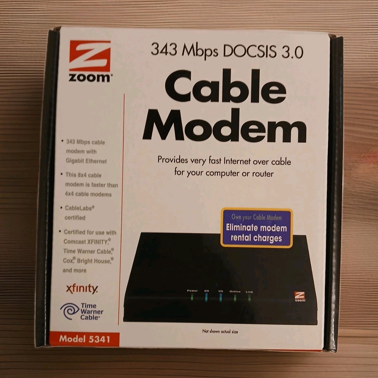 ZOOM Cable Modem 5345 DOCSIS 3.0 343 Mbps 8x4 Docsis 3.0 Cable Modem 