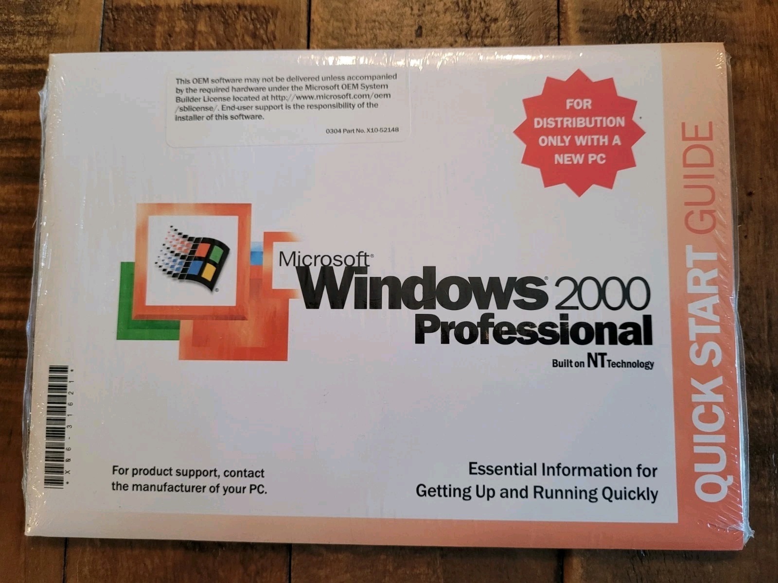 New Sealed Microsoft 2000 Professional SP4 (NO COA STICKER) 