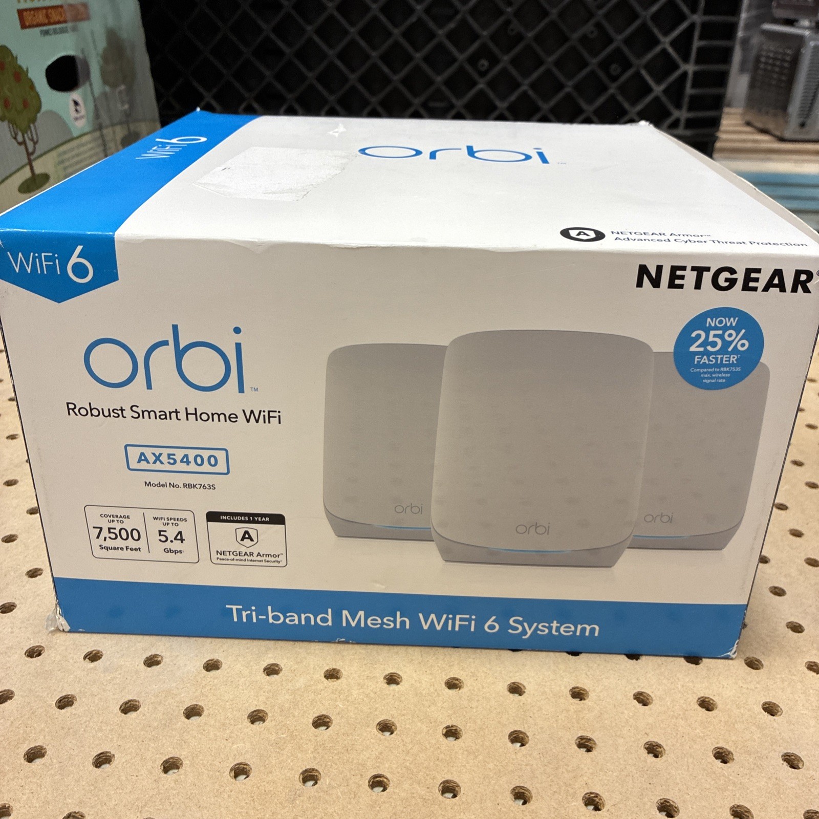 NETGEAR Orbi TriBand Mesh WiFi6 Router & 2 Satellite Extender | RBK753S-100NAS