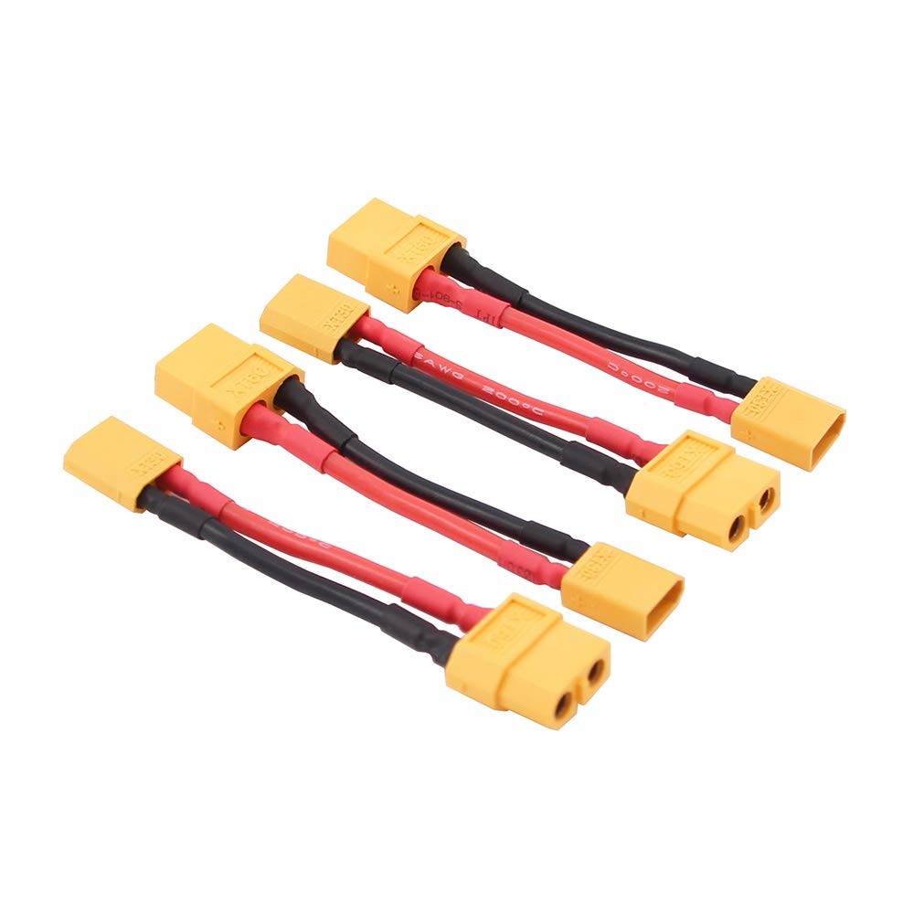 4pcs Male XT30 to Female XT60 / XT-60 Connector Adapter with Small, Yellow