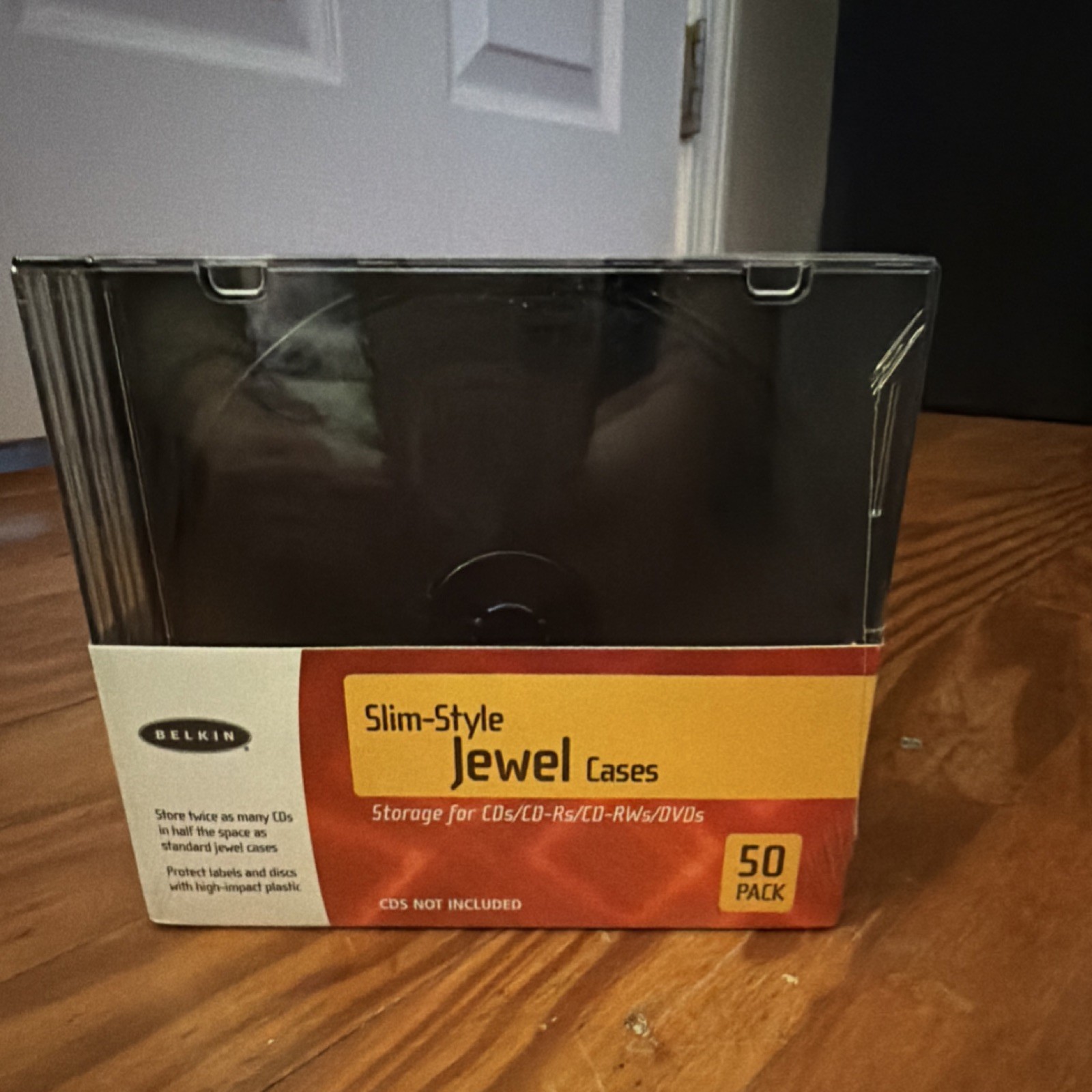 Belkin Slimline Jewel Cases 50 Pack for CD, CD-R, CD-RW, DVD Clear Black