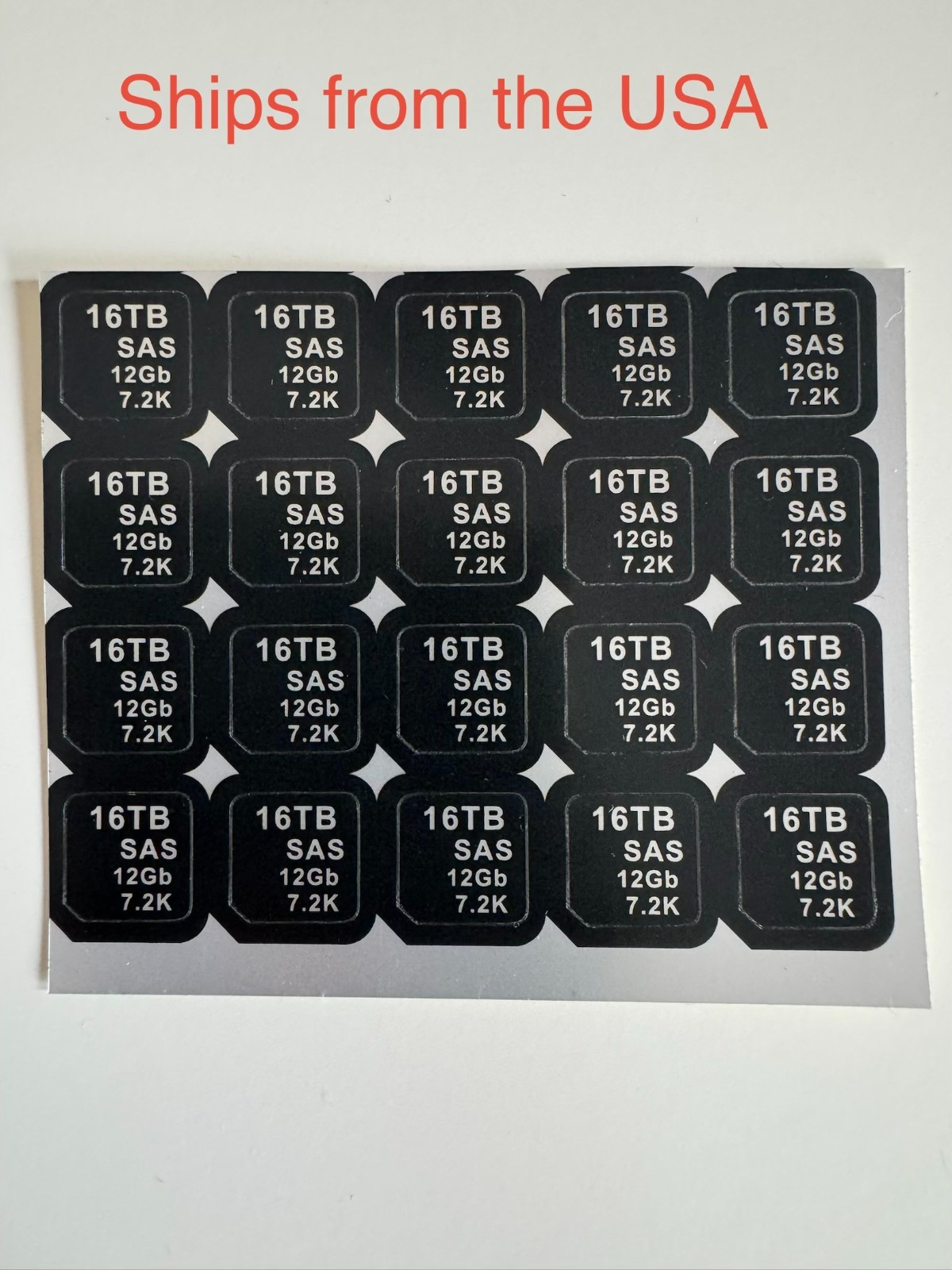 20 PCS Hard Drive Capacity Labels for most Dell 14th,15th,16th,17th servers US