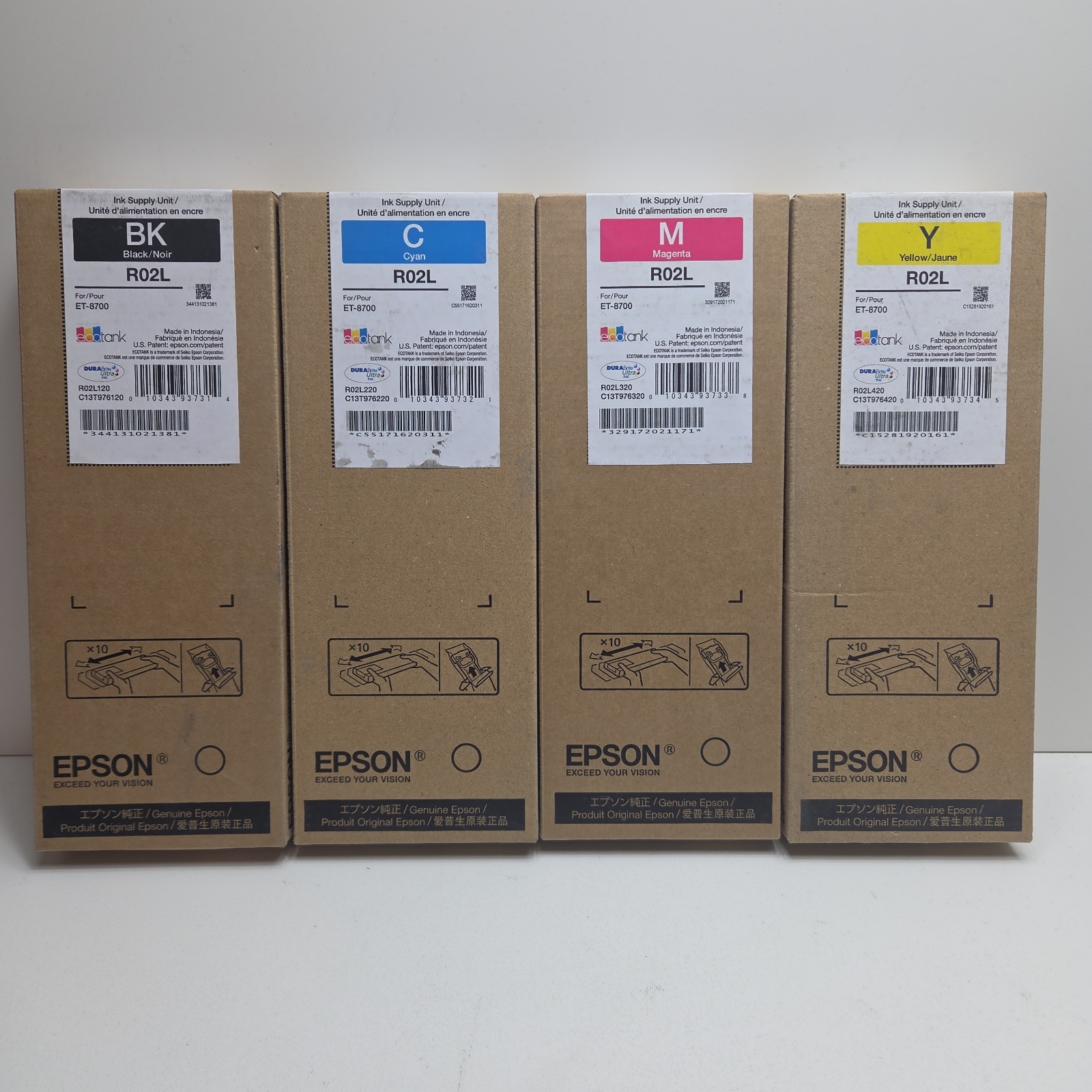 NEW - EPSON R02L FULL SET INK R02L120 R02L220 R02L320 R02L420 - Sealed 2025