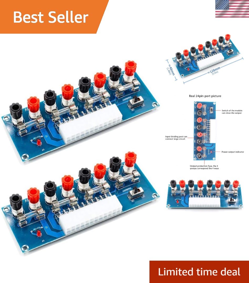 2pcs 24 Pin ATX Power Supply Breakout Adapter Module for Desktop