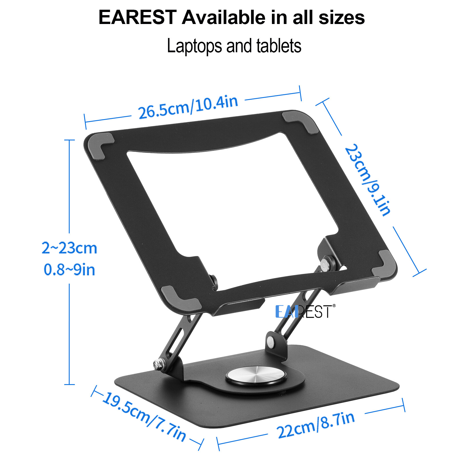 360° Rotating Adjutable Laptop Stand for Desk Riser Computer Holder Notebook