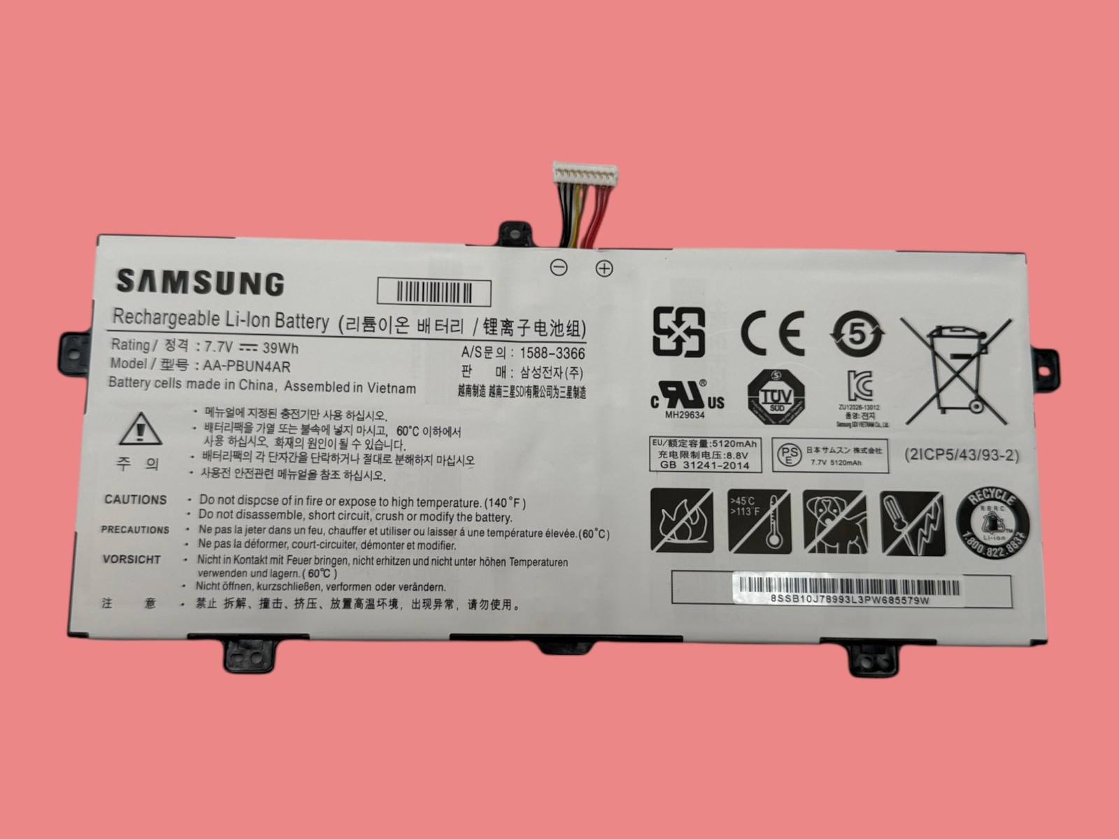 AA-PBUN4AR BA43-00375A Battery Samsung 9 940X3L 900X5L NP900X5L NP940X3L 39Wh