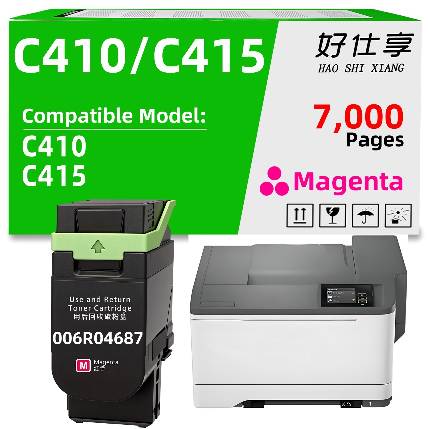 C410 C415 Magenta Toner Cartridge 7000Pages Compatible for Xerox C410/DN C415/DN