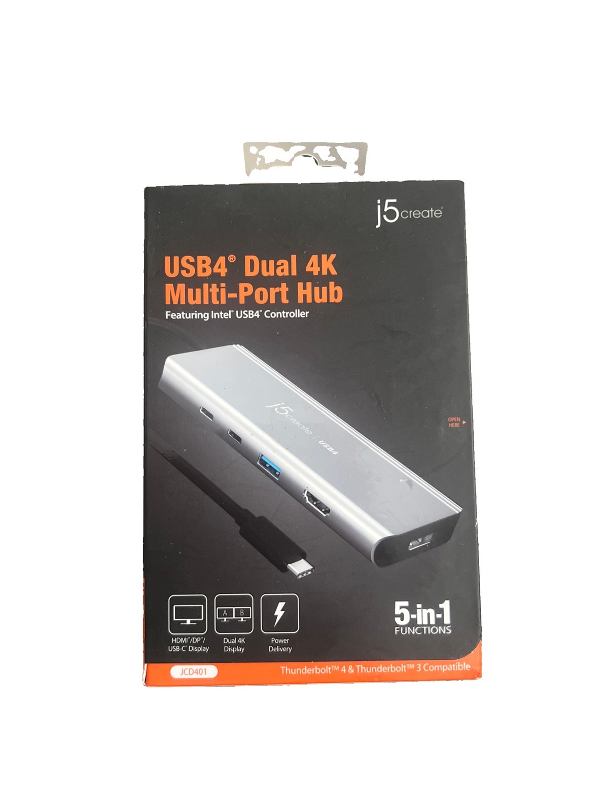 J5create USB4 Dual 4K Multi-Port Hub 5-in-1 JCD401 Silver