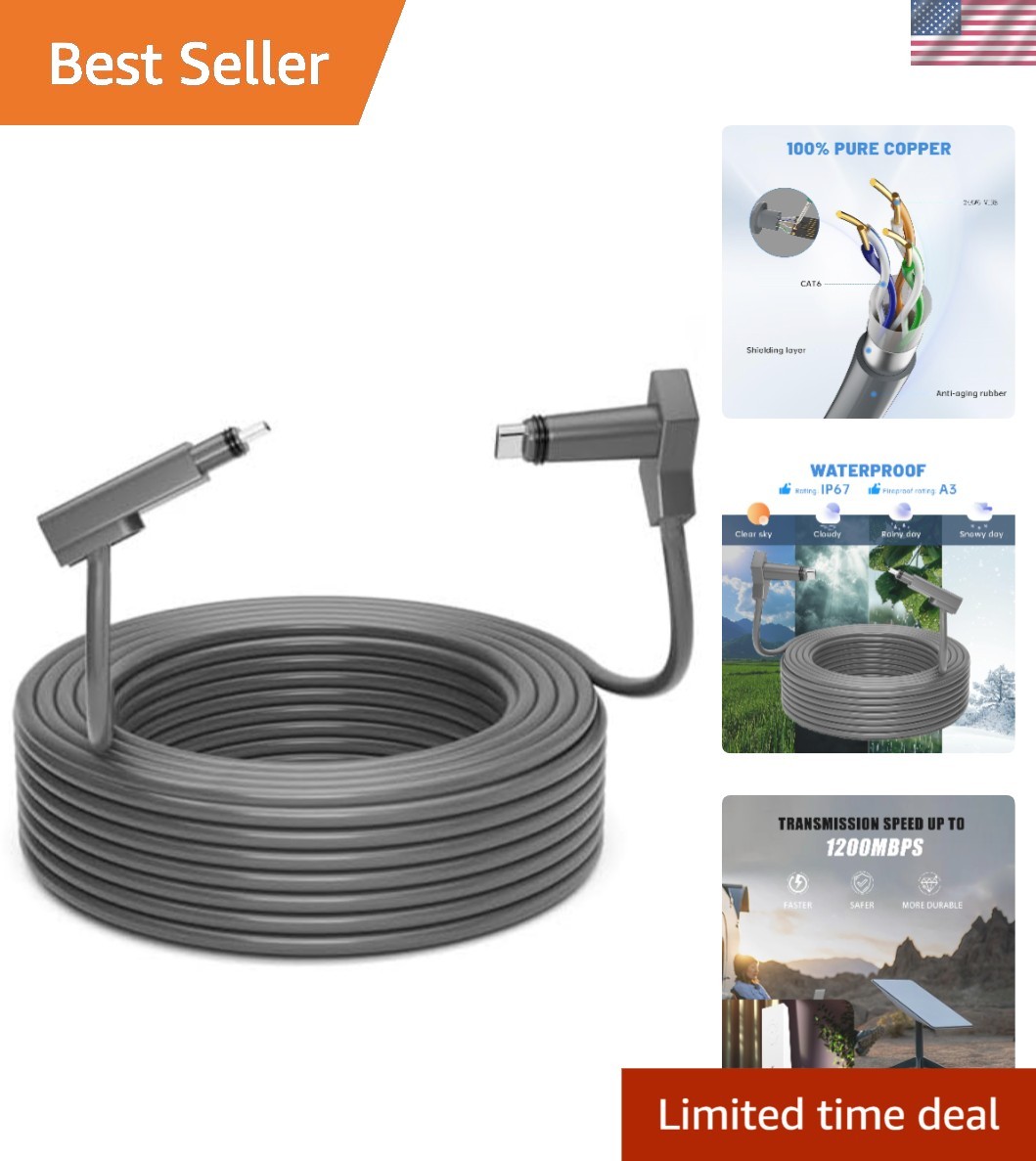 Ethernet Cable for Starlink Gen 2 150FT Waterproof Replacement Extension