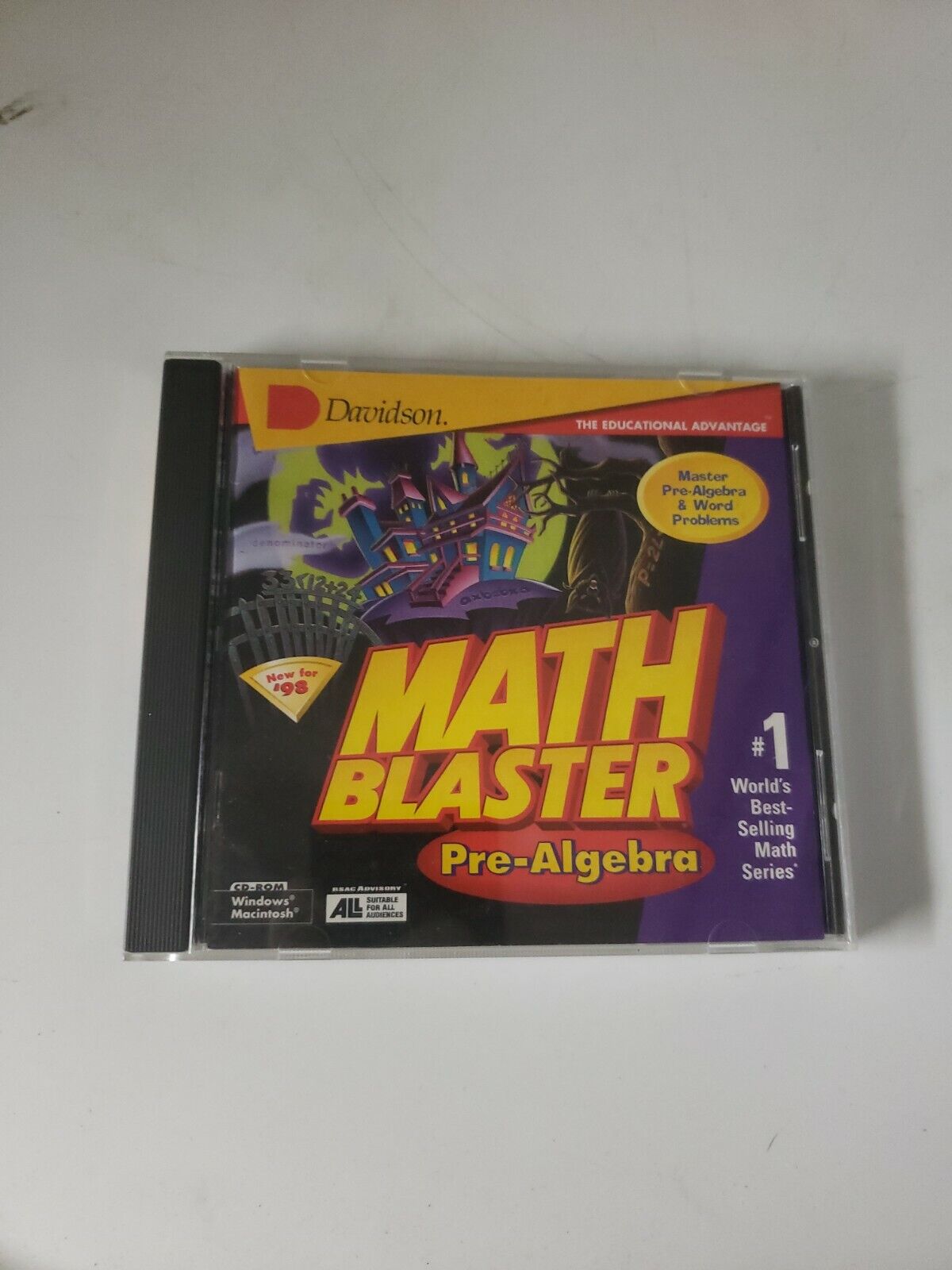 Davidson Pre-Algebra Math Blaster CD-ROM Educational WINOWS /MAC 1997 o3a