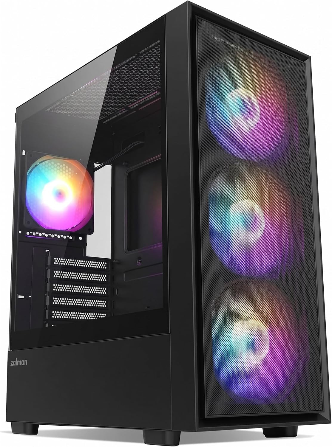 S6 High Airflow ATX Mid-Tower Desktop Gaming PC Case, 4 RGB Fans