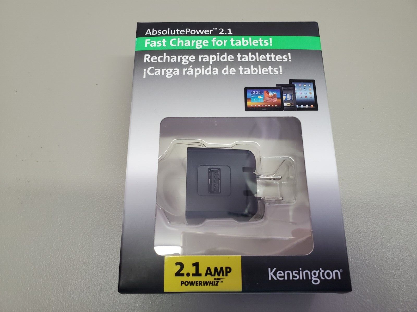 NEW Sealed Kensington AbsolutePower 2.1 AMP PowerWHIZ Fast Charge For Tablets