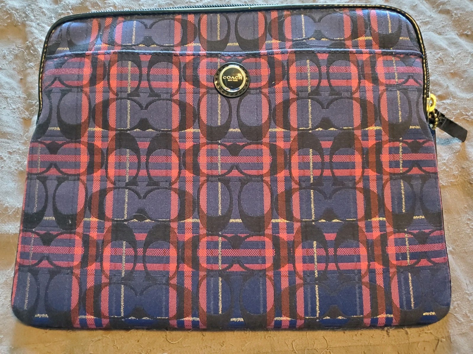 COACH Poppy Plaid Ipad Tablet Cover 11x9