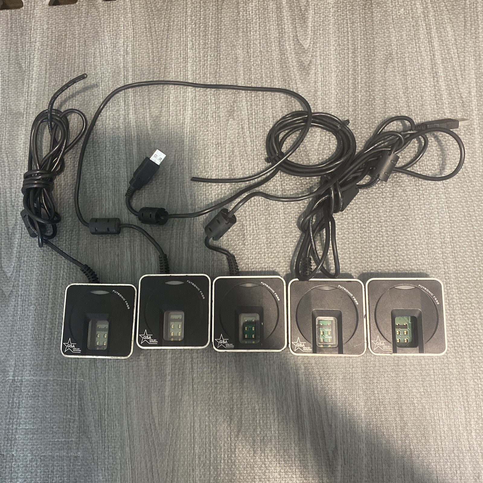 Futronic FS88 Fingerprint Scanner USB - Lot Of 5 PARTS/REPAIR - C