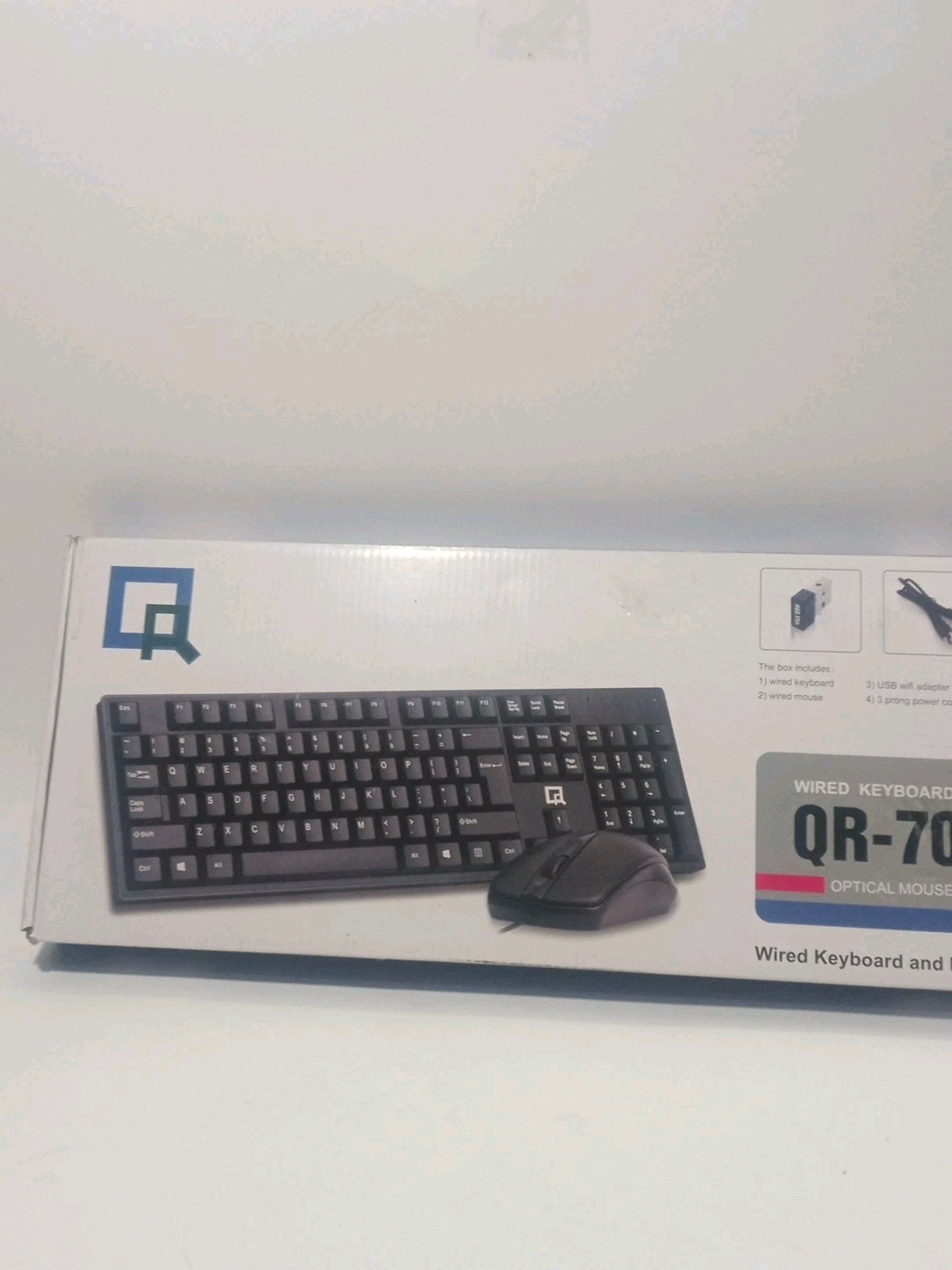 QR-70 USB Wired Optical Mouse and Keyboard 17 In USB Wifi Adapter Lot Of 2 Open 