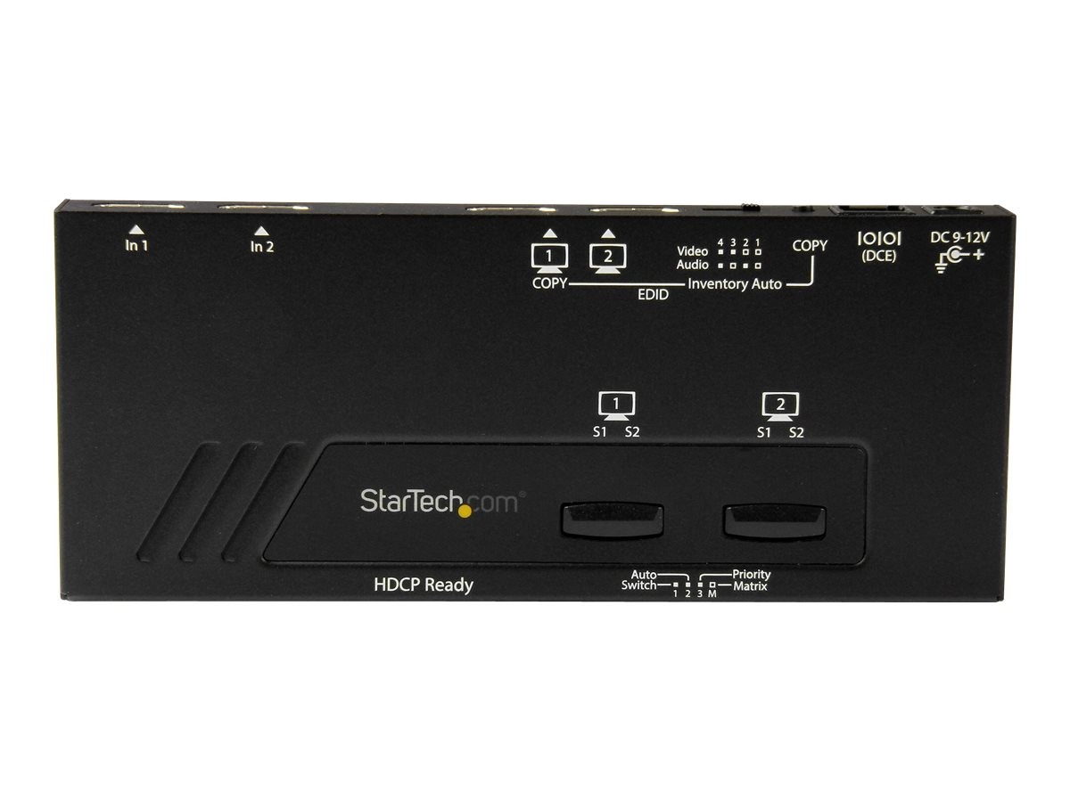 StarTechcom 2x2 HDMI Matrix Switch Ultra HD 4K Kvm Switch RS-232 VS222HD4K