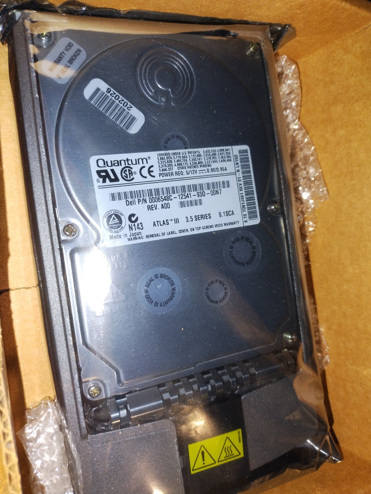 HP Compaq 104923-001 SWAP QUANTUM DRIVE 9.1GB ATLAS III 0006548C 9.1SCA 