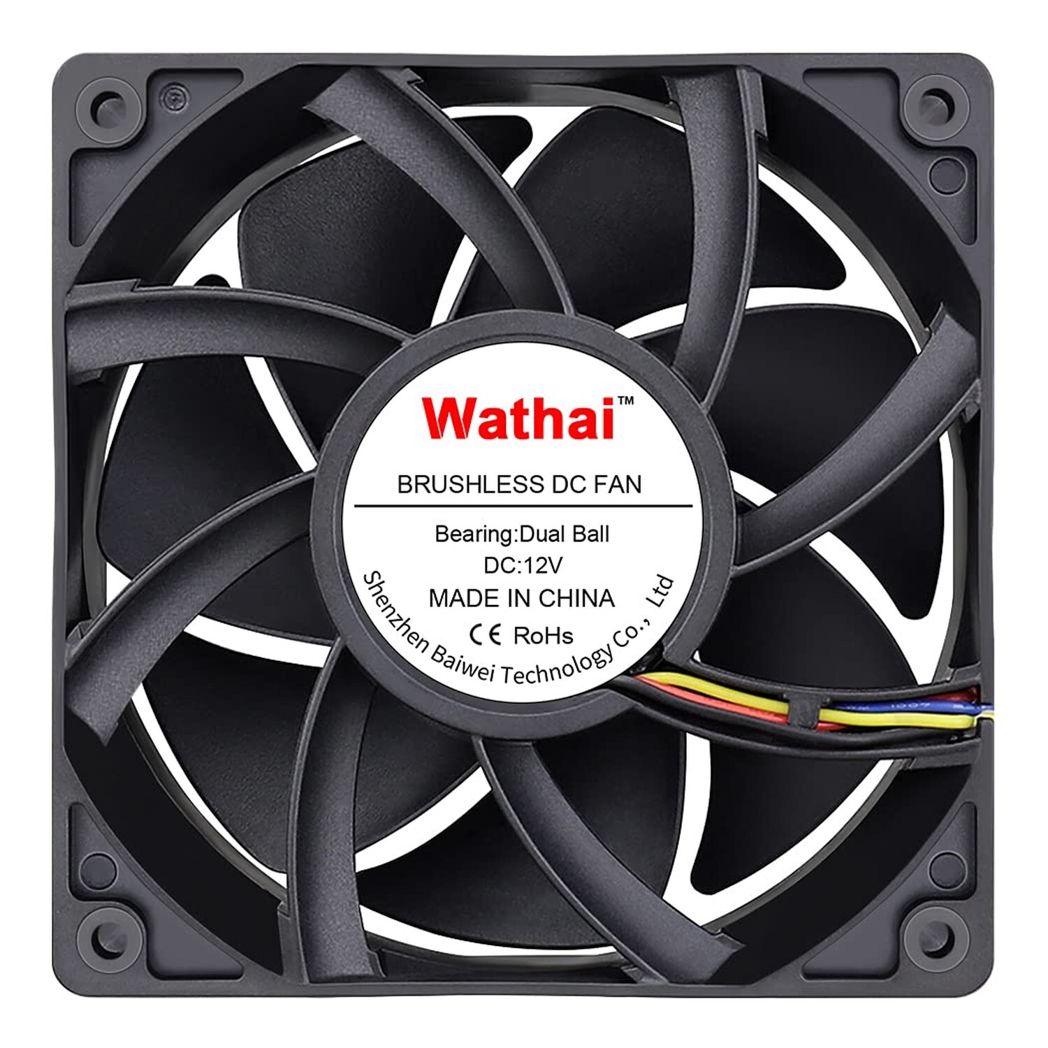 Wathai 12038 120mm x 38mm PWM Computer PC Case Fan 12V 4pin 5300rpm High Airf...
