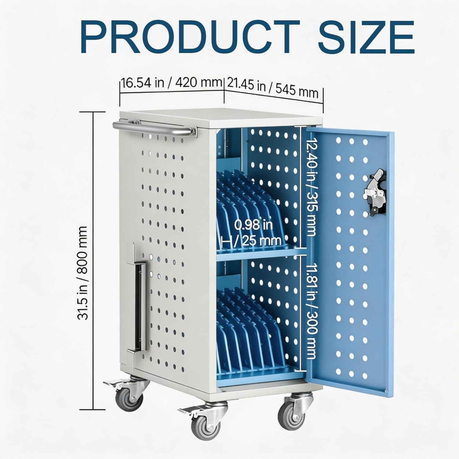 Laptop Charging Cart for 16/20/32 Devices Mobile Station for 15.6-inch Laptops