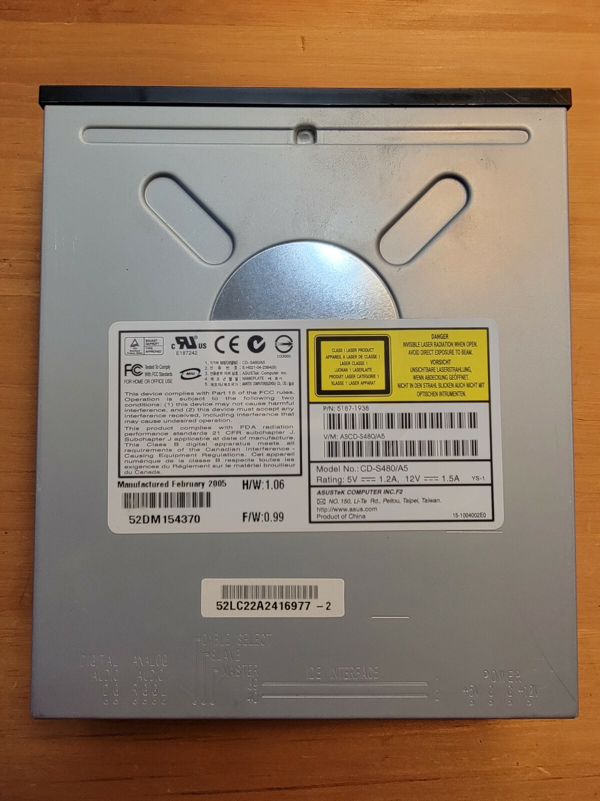 ASUS CD-S480/A5 Internal IDE Desktop CD-ROM Drive 48x