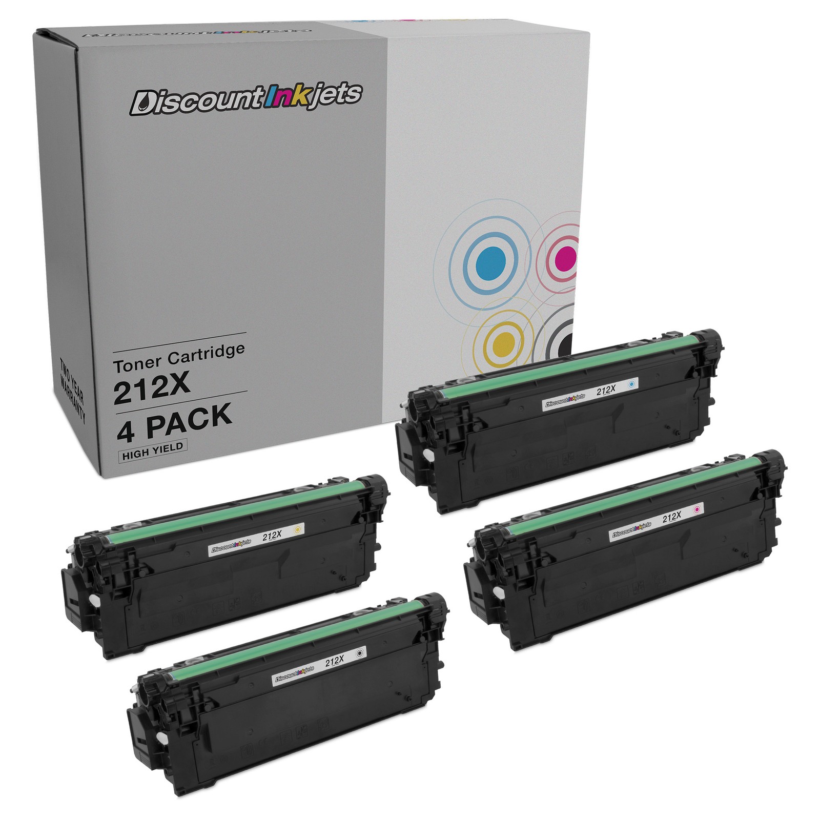 DI Toner Cartridges Replacement Compatible HP 212X Blk, CMY, HY (4-Pk)