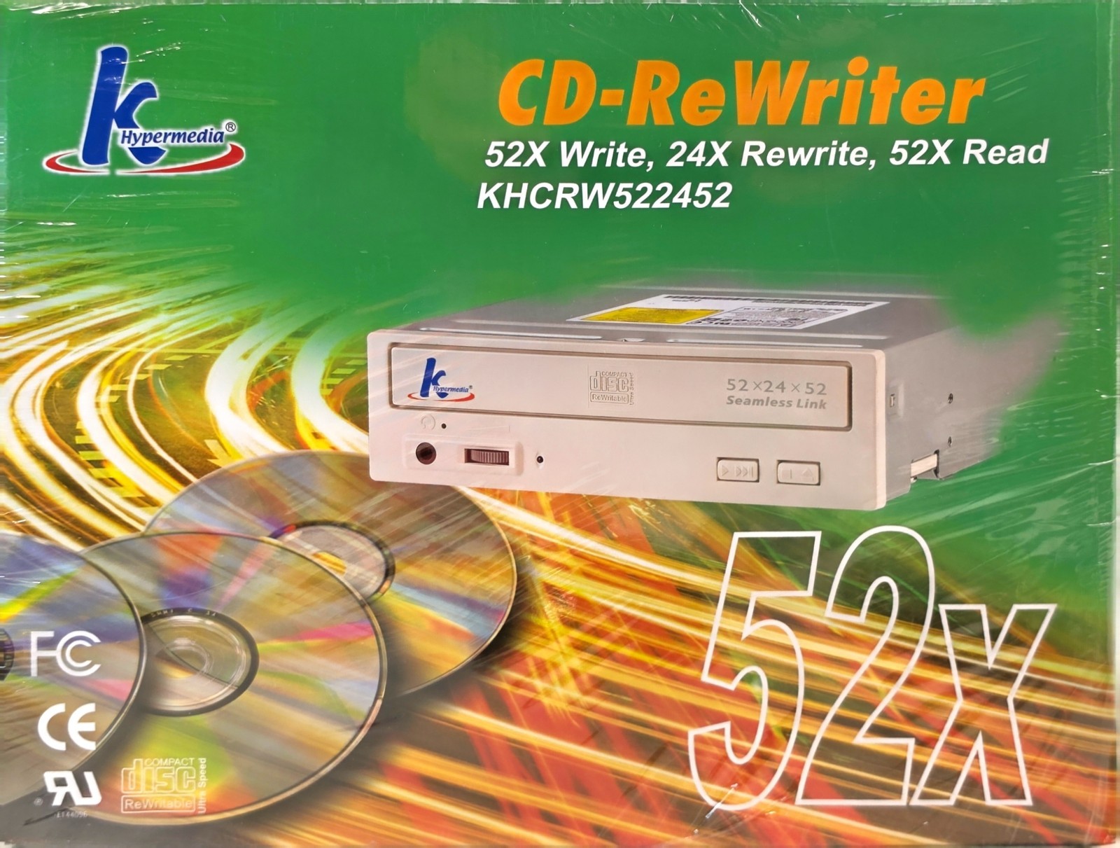 NEW Factory Sealed K Hypermedia 52X CD-ReWriter Internal CD-RW Desktop Computer