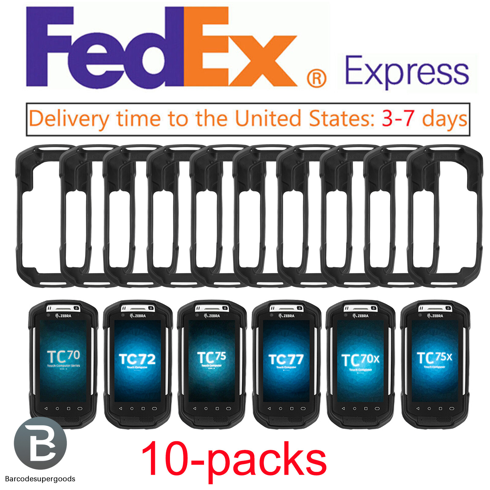 10 Pcs Protective Rubber case for Zebra  TC70 TC72 TC75 TC77 TC70X TC75X