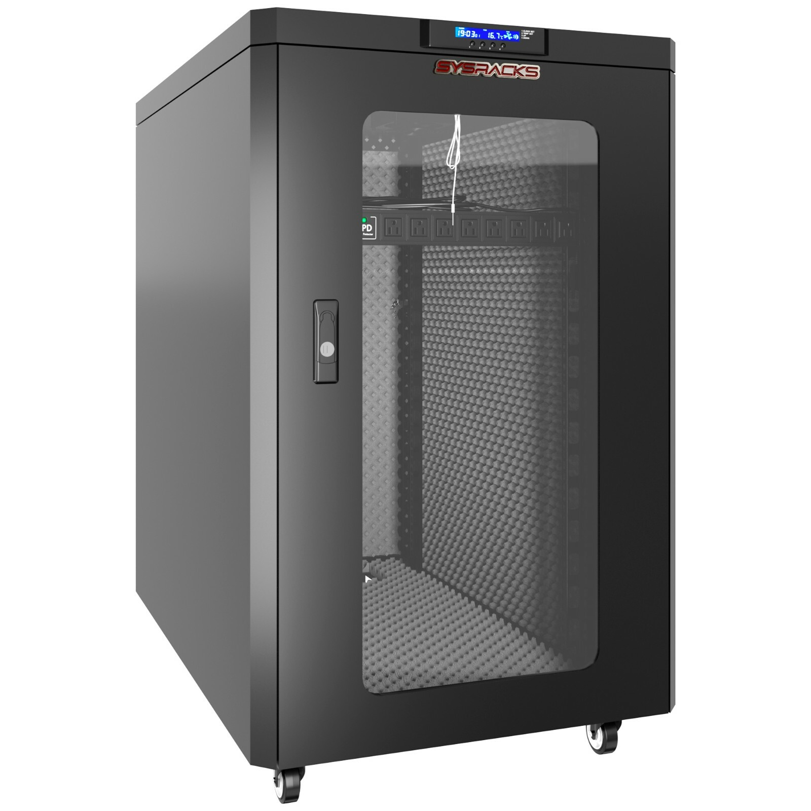 Sysracks 18U 35" Depth Soundproof Acoustic Server Rack Cabinet 