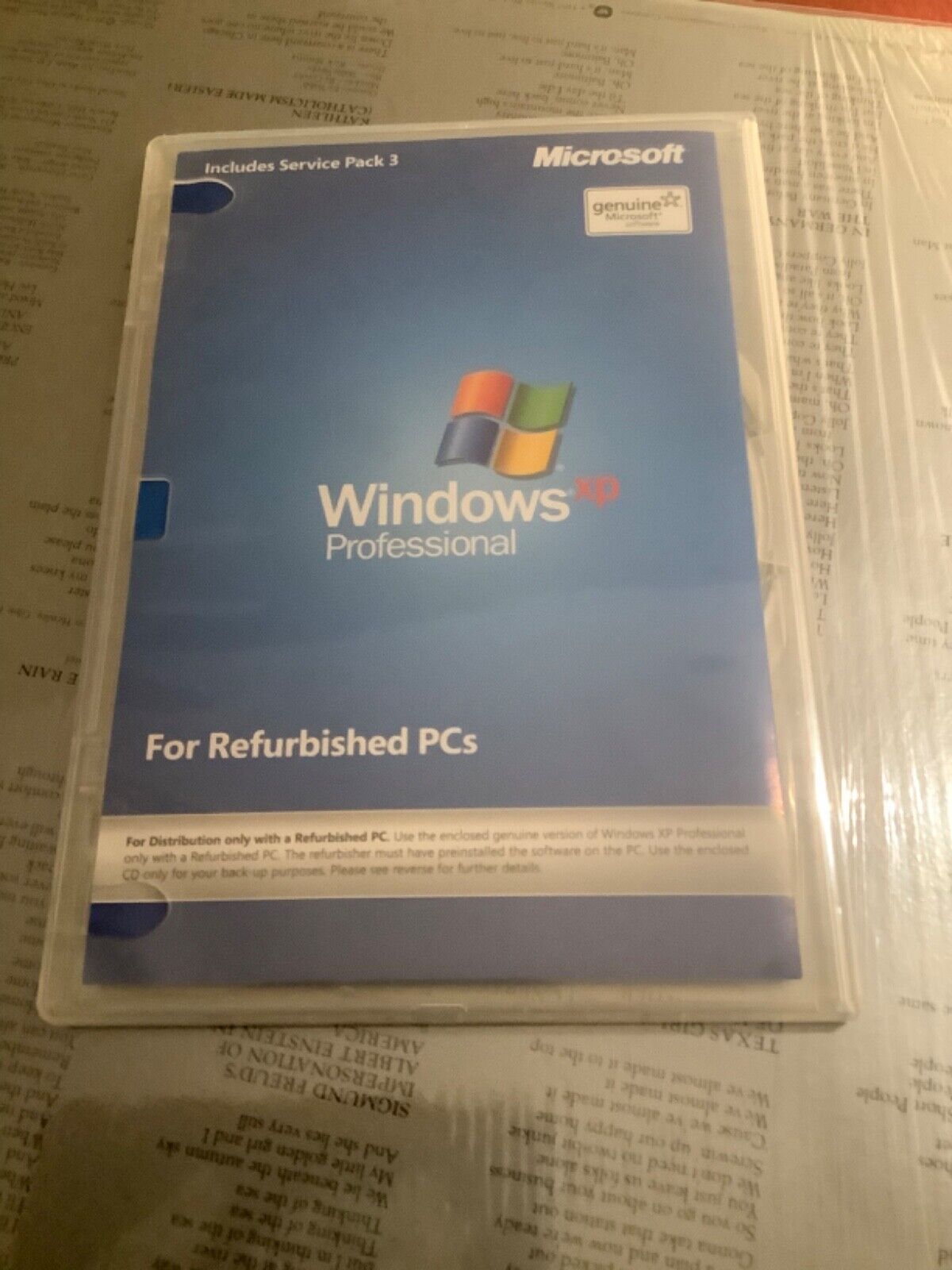 Windows XP Professional - Includes SP3 - For Refurbished PCs * No Product Key *