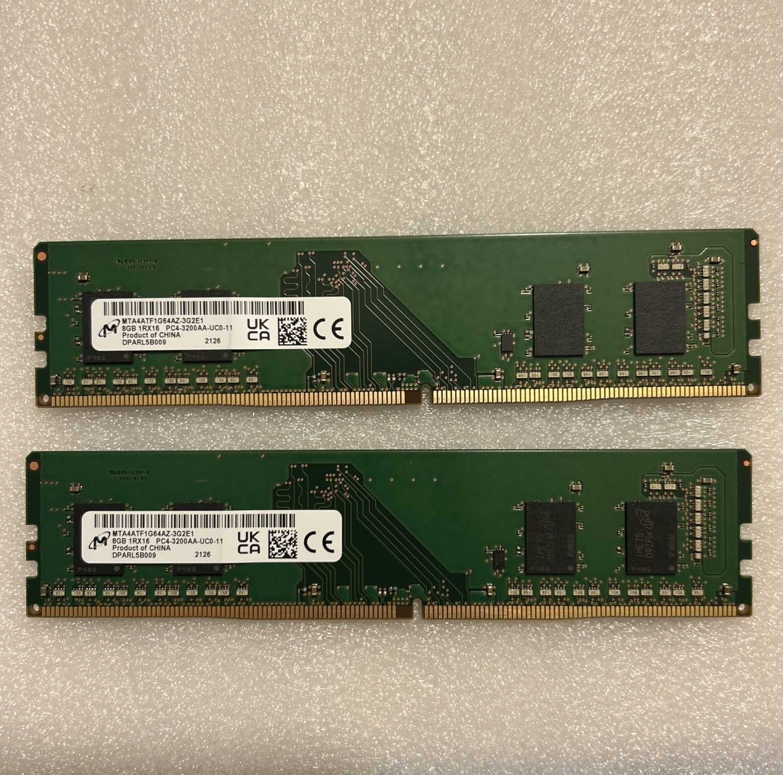 Micron 16GB (2x8GB) DDR4-3200 DIMM Desktop Memory RAM MTA4ATF1G64AZ-3G2E1