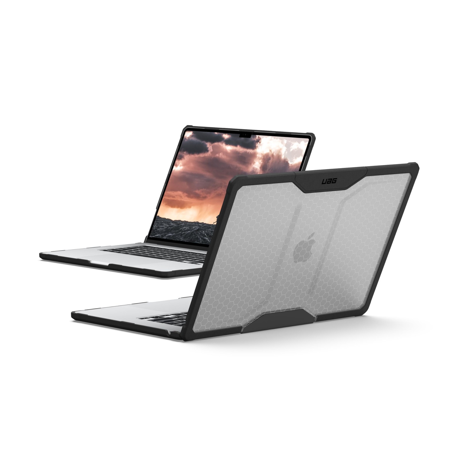UAG MacBook Air 15" Case M5/M4/M3 - Clear Rugged Tactile Grip, Plyo Ice/Black