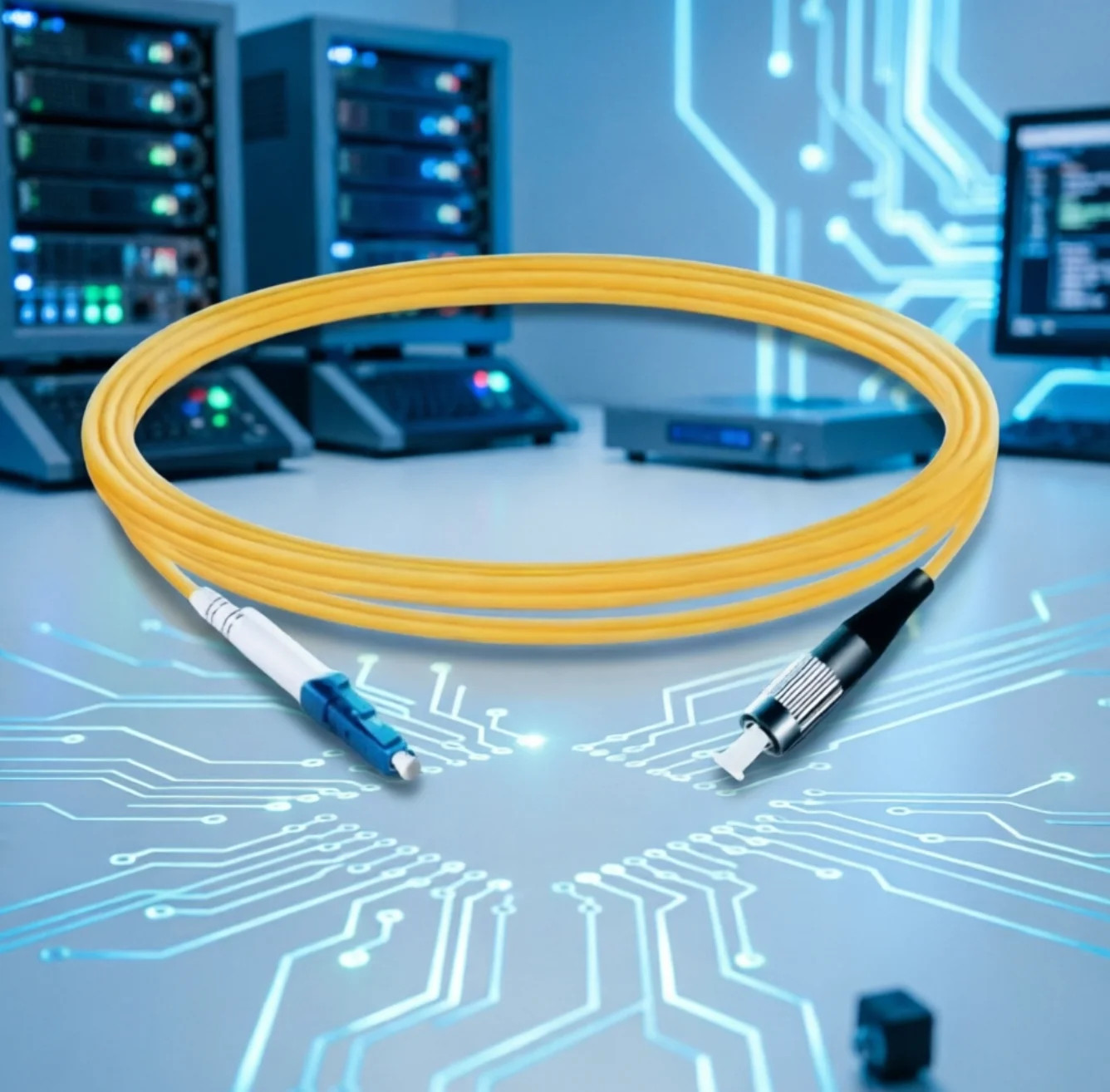 [2pcs] 5M LC UPC-FC UPC Simplex OS2 9/125 Patch Cord LSZH FTTH Fiber Cable