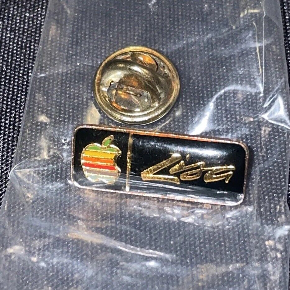 Vintage Apple Collectable: Rare Apple Lisa Pin Black Rainbow