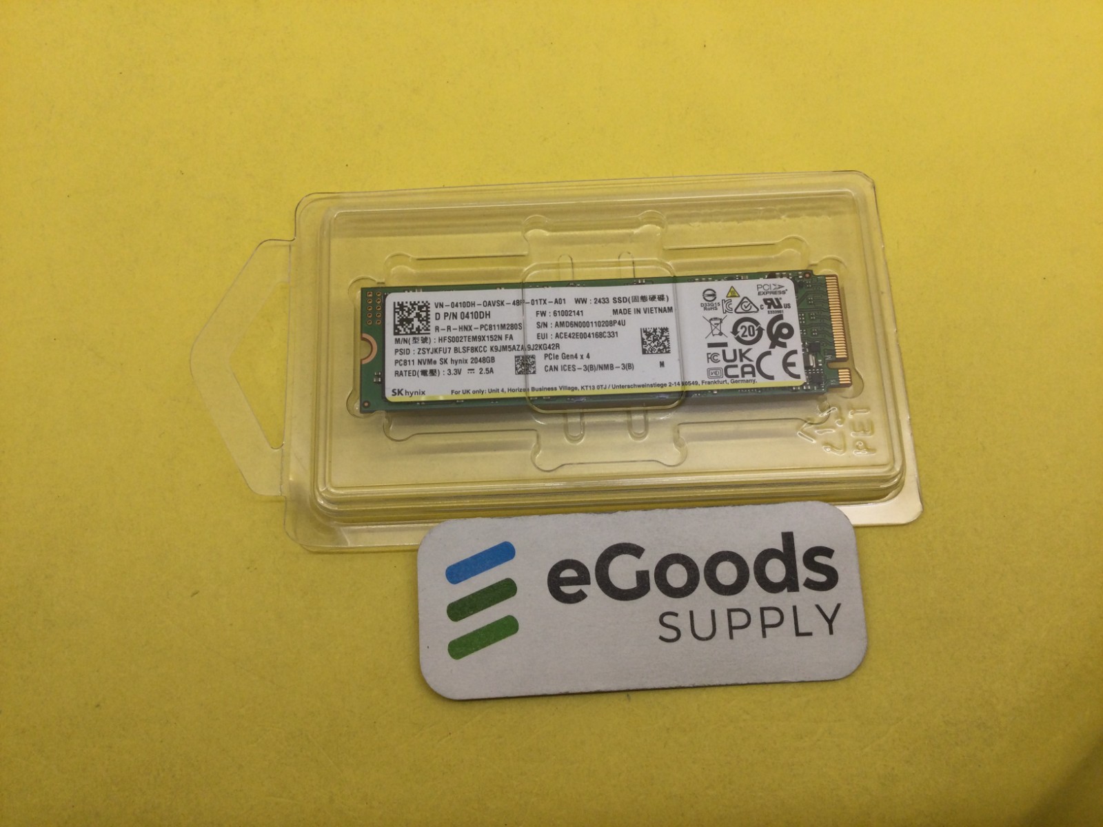 HFS002TEM9X152N SK Hynix PC811 2TB PCIe Gen4 x4 NVMe M.2 2280 SSD DELL 410DH New