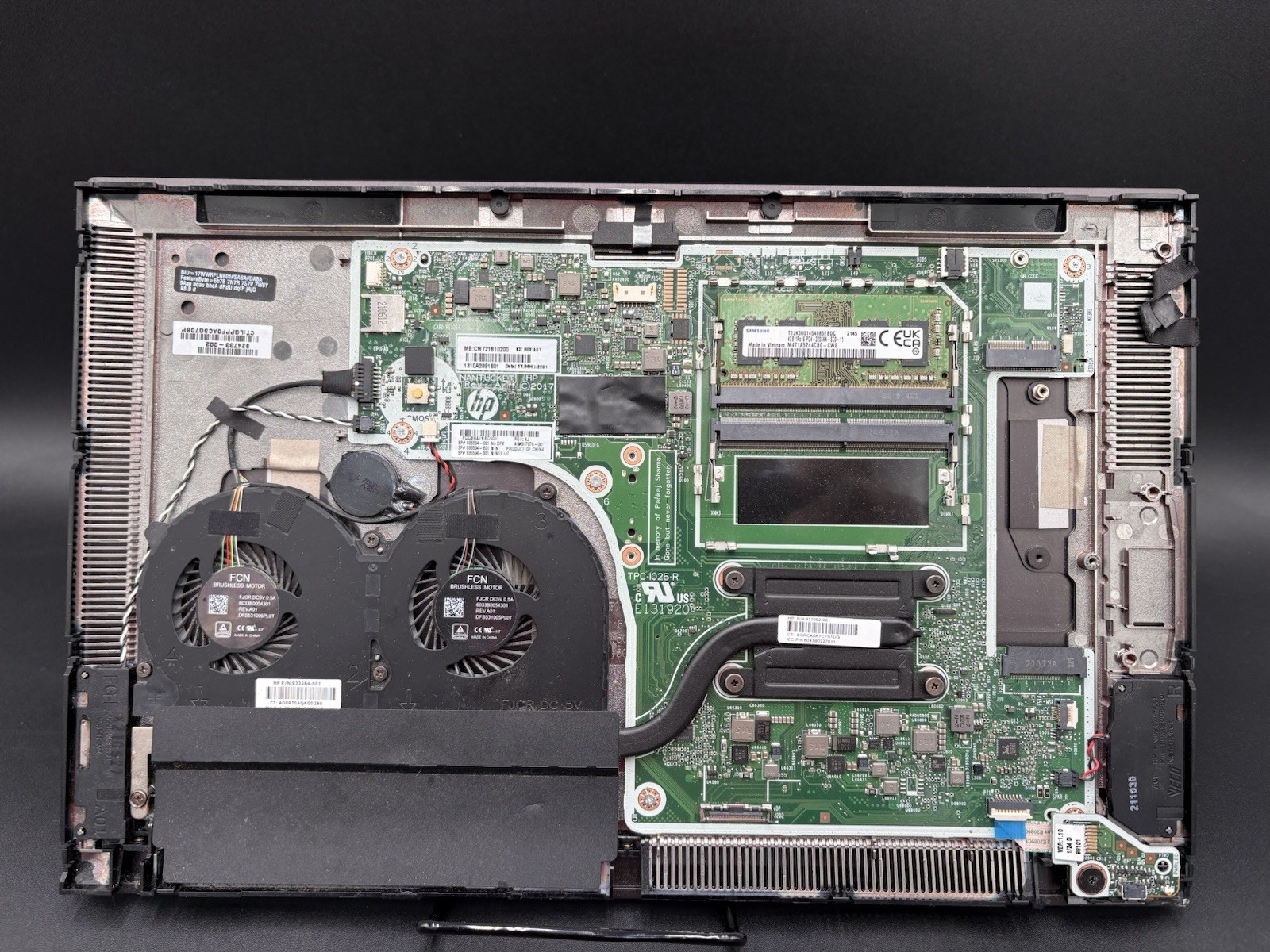 HP Laptop Motherboard Dual FCN Fans Samsung Branded Storage Module Parts Only