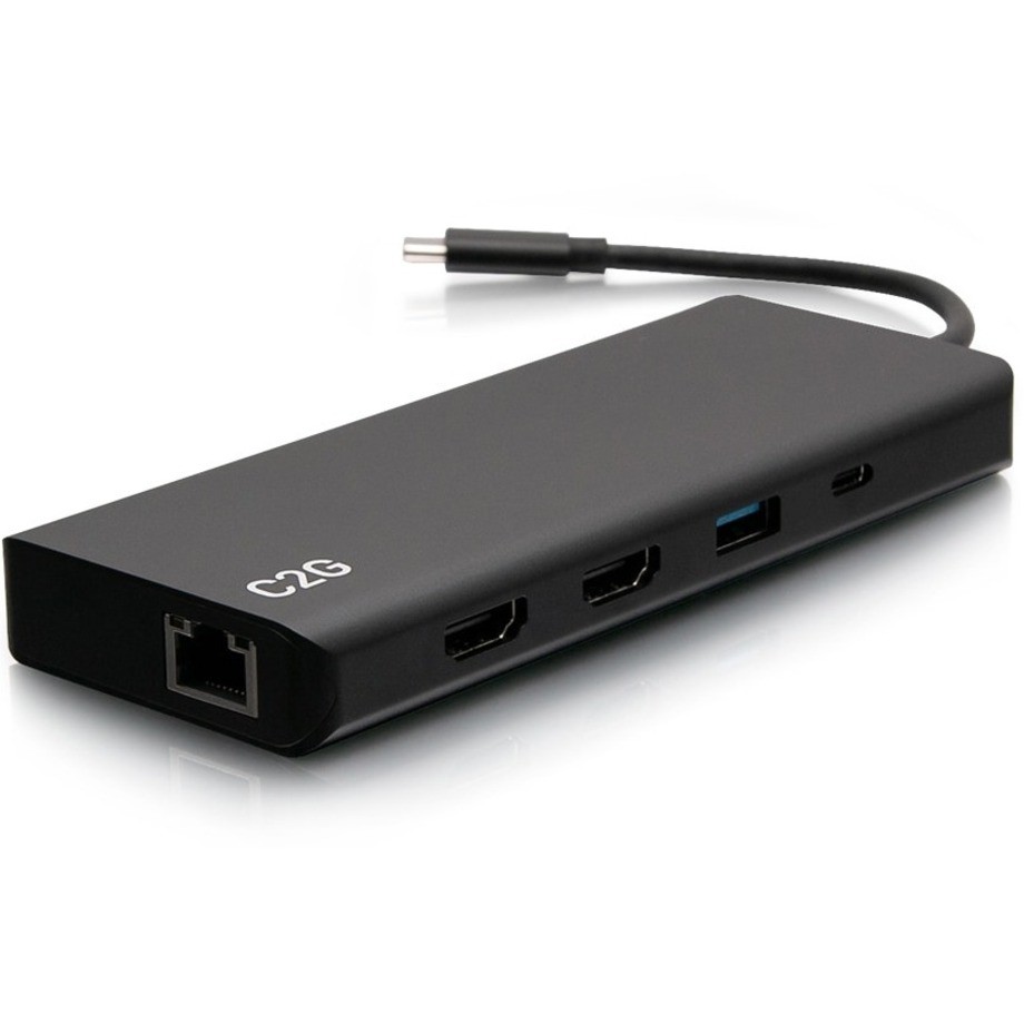 C2G USB-C 9-in-1 Dual Display Laptop Docking Station with Dual HDMI, Gigabit