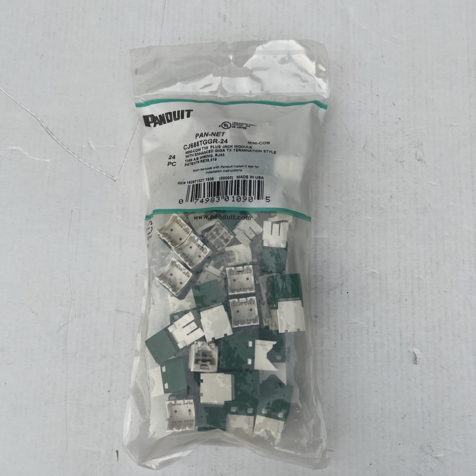 Panduit CJ688TGGR -24 , GENIUNE  , Green (24-PACK)
