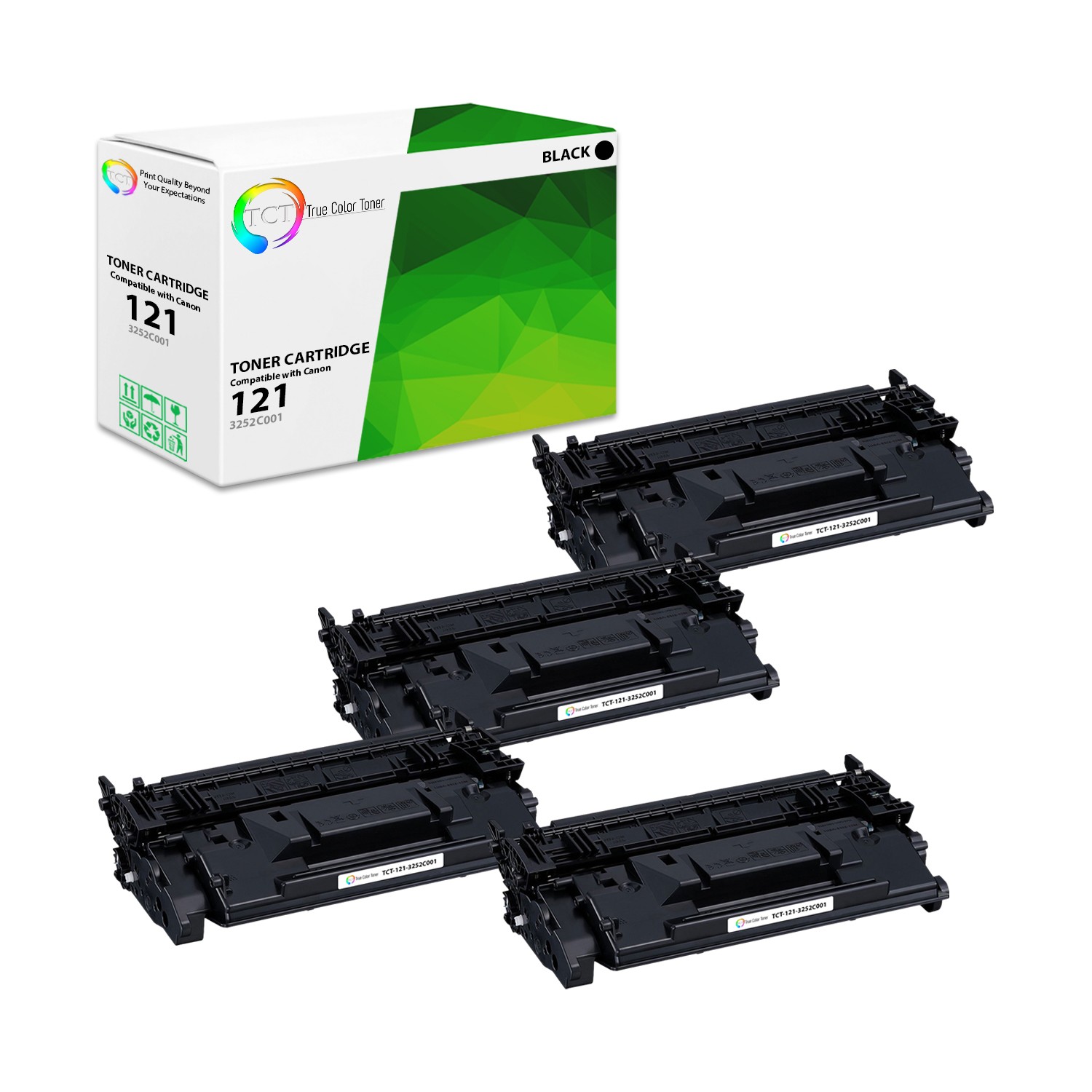 4PK TCT Premium 121 Black For Canon ImageClass D1650 D1620 Compatible Toner