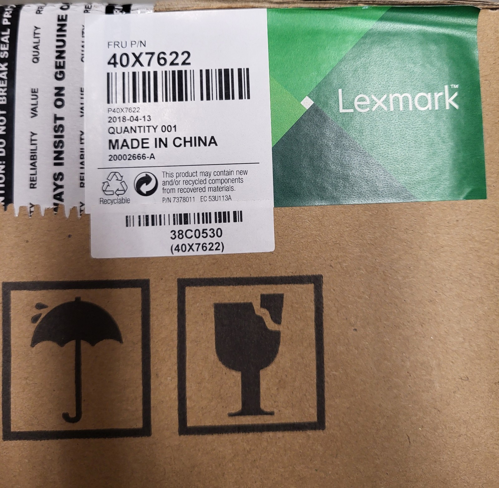 Genuine Sealed Lexmark 40X7622 Fuser Unit CS410 CS510 CS310