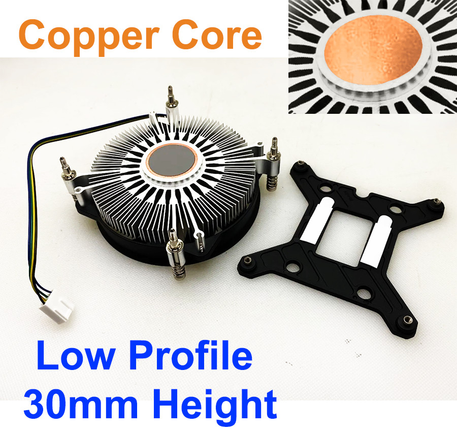 LGA1851 mITX Low Profile Cooling Fan 1U Copper Core for Intel 15th Gen CPU