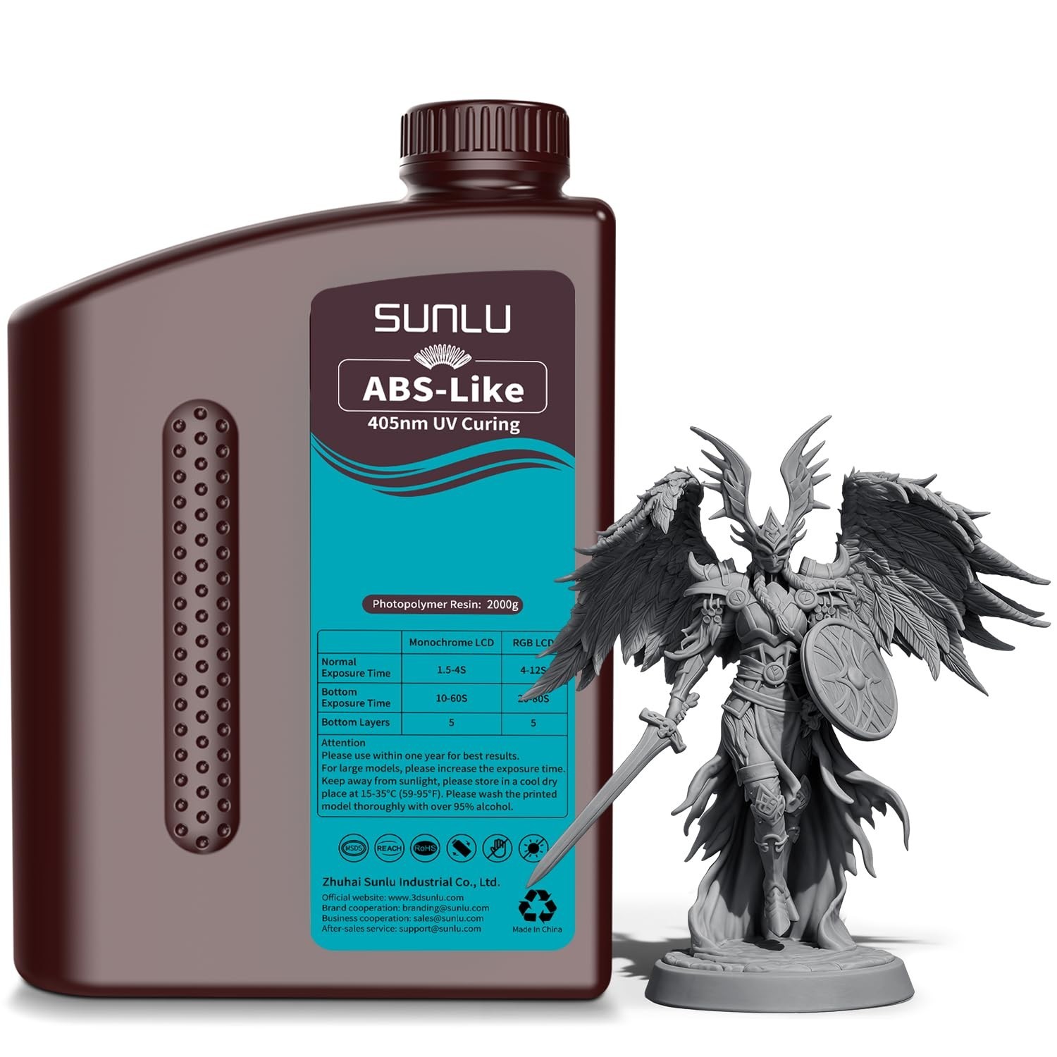 SUNLU Upgraded 2000G ABS Like Resin for 3D Printer, 405nm UV-Curing Resin LCD...
