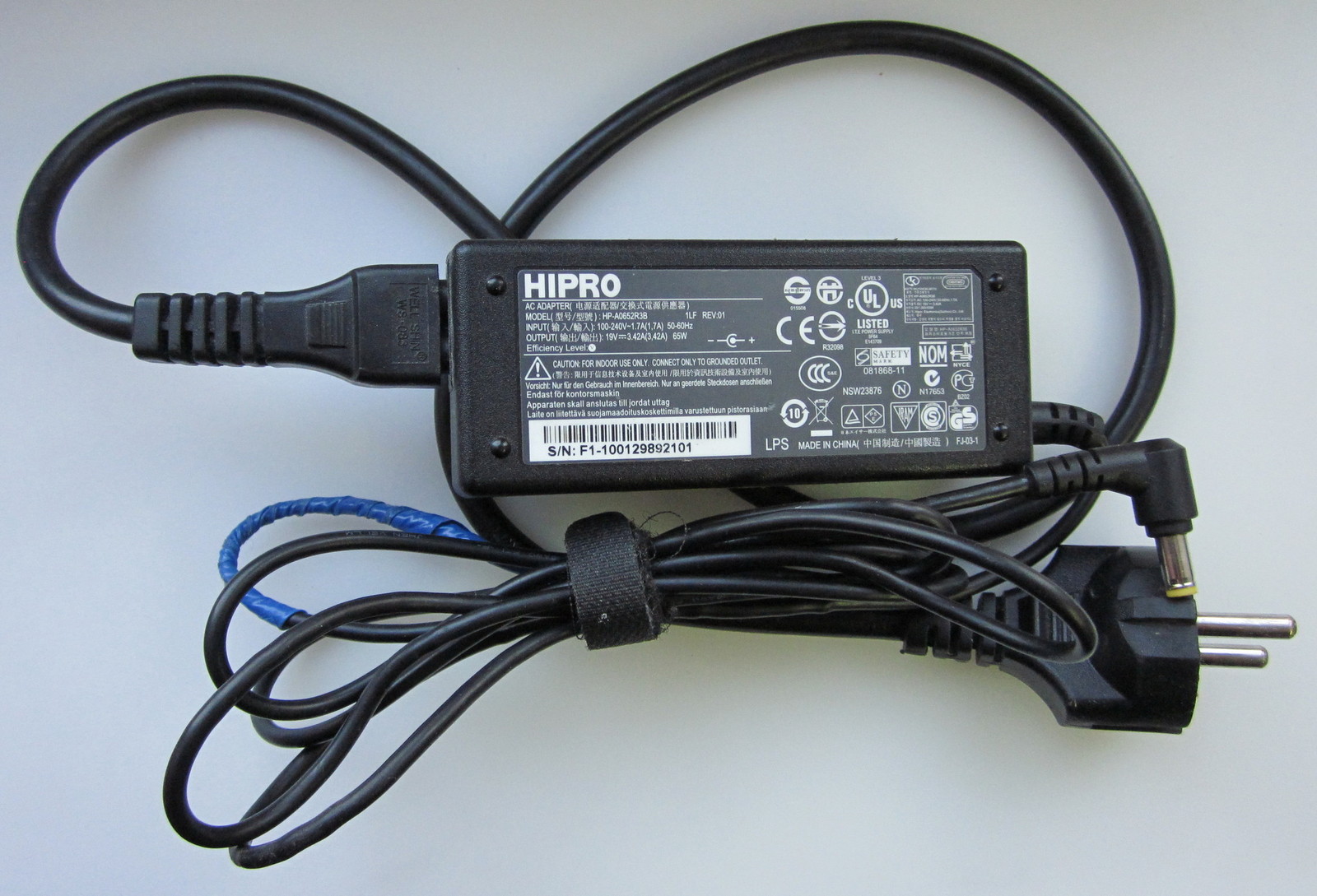 ORIGINAL Acer Power Supply Charger - HIPRO - HP-A0653R3B 1LF REV:01 65W