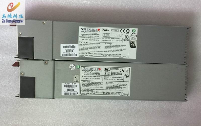 Used for SUPERMICRO PWS-741P-1R 740W via DHL or Fedex shipping