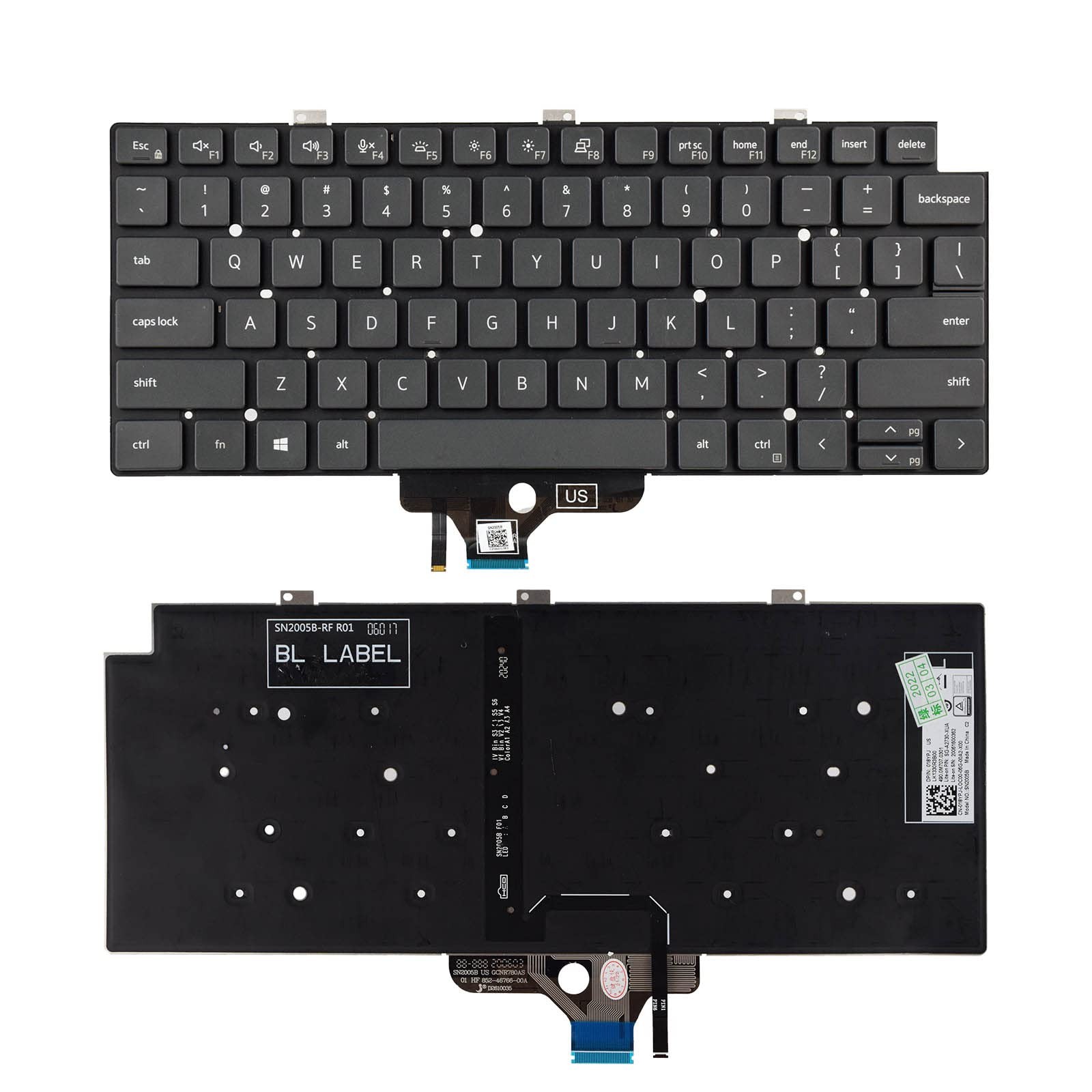 Replacement Keyboard with Backlit Compatible with Dell Latitude 13 7300 7320 ...